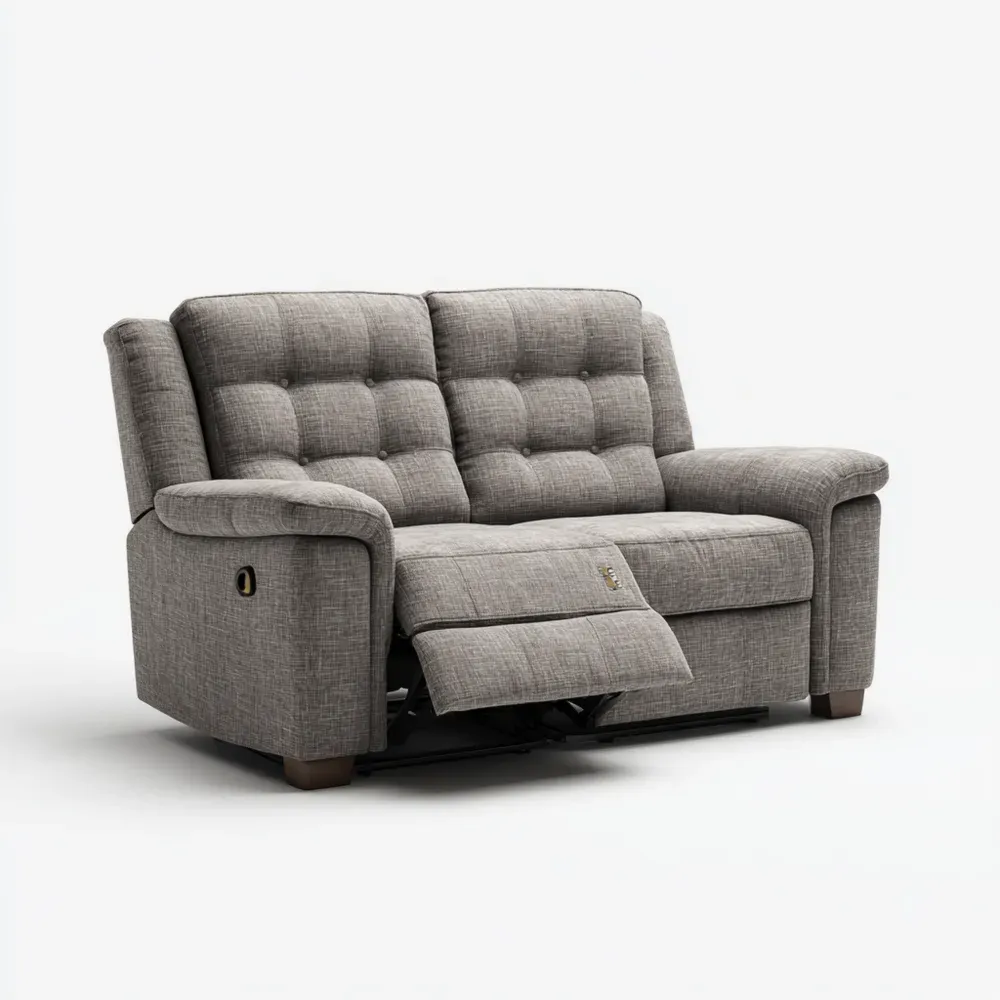 Sofá Reclinable Tapizado Tela 160x95x100 cm - Gris - Diseño Moderno-Finehomly