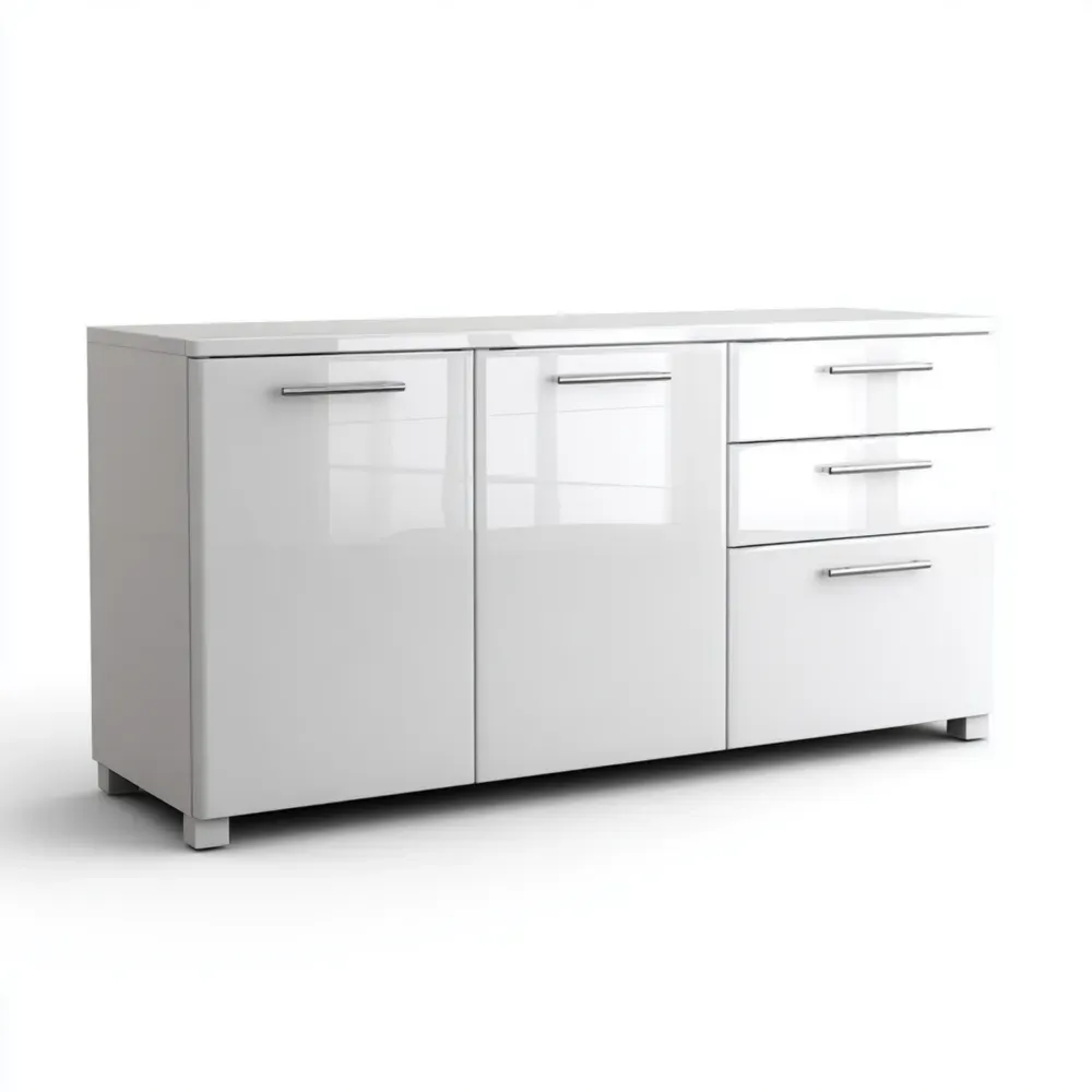 Aparador de Cocina MDF 150x40x85 cm - Blanco - Diseño Moderno-Finehomly