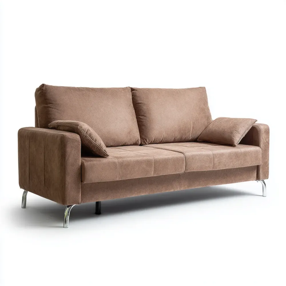 Sofá de Tela 200x82x90 cm – Marrón – Diseño Contemporáneo-Finehomly