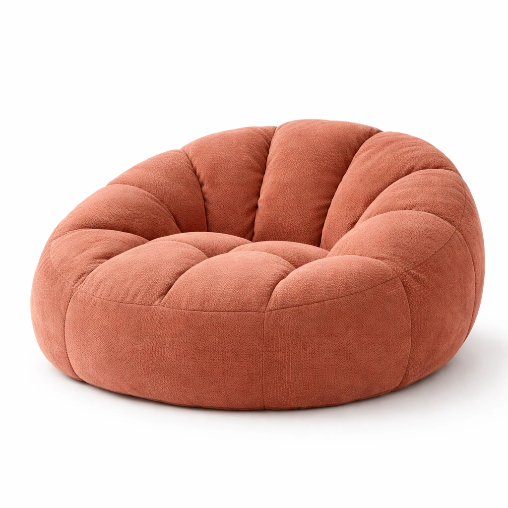 Fauteuil rond tissu rembourr design contemporain-drovaryn