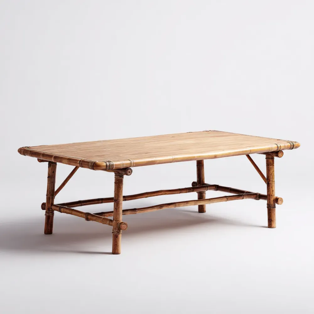 Mesa de café Bambú 120x60x45 cm - Natural Estilo Rústico