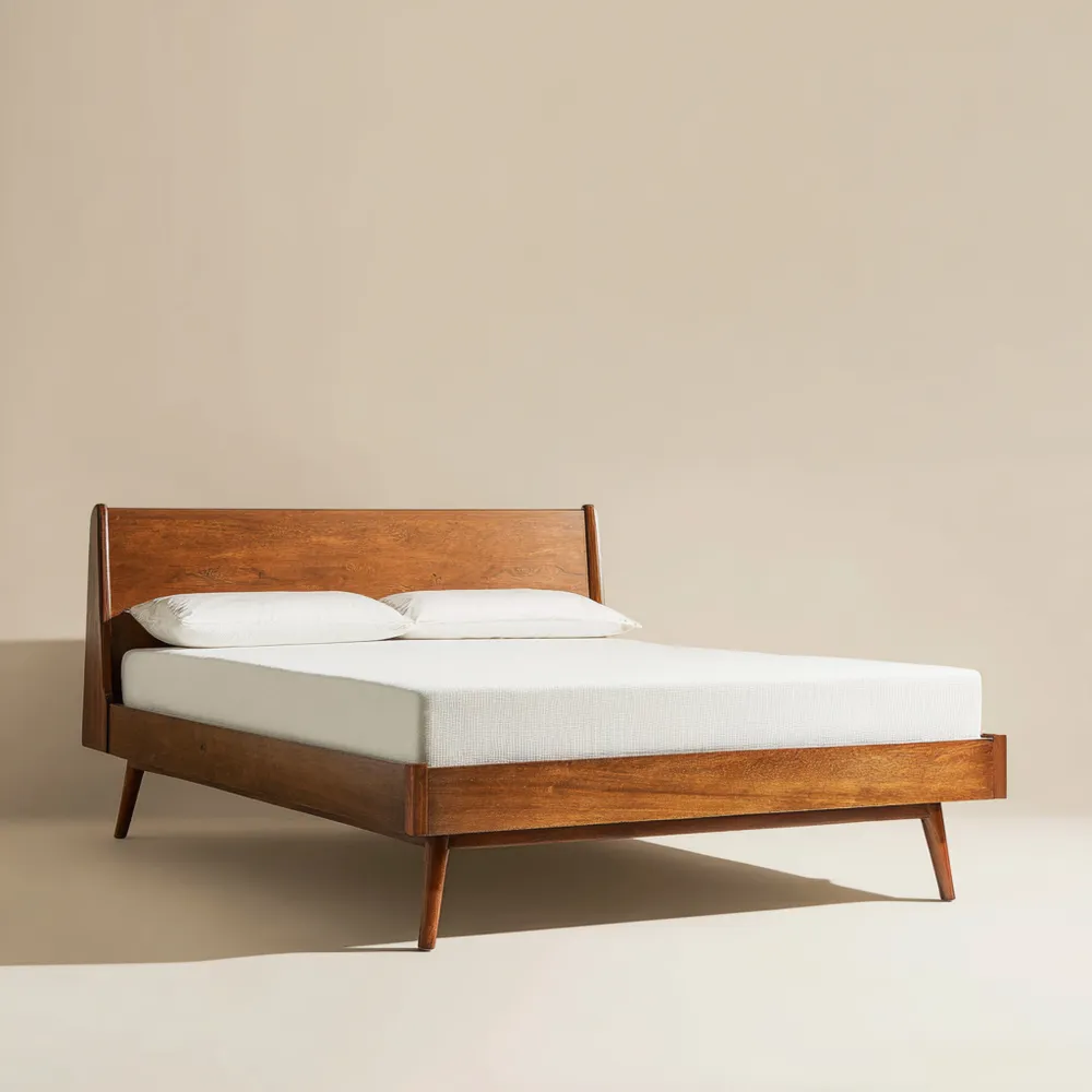 Cama doble de madera 200x150x35 cm - Marrón