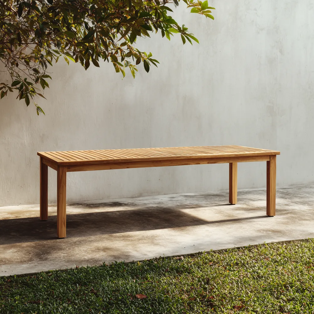 Mesa de comedor de patio Madera de teca 200x90x75 cm - Diseño clásico