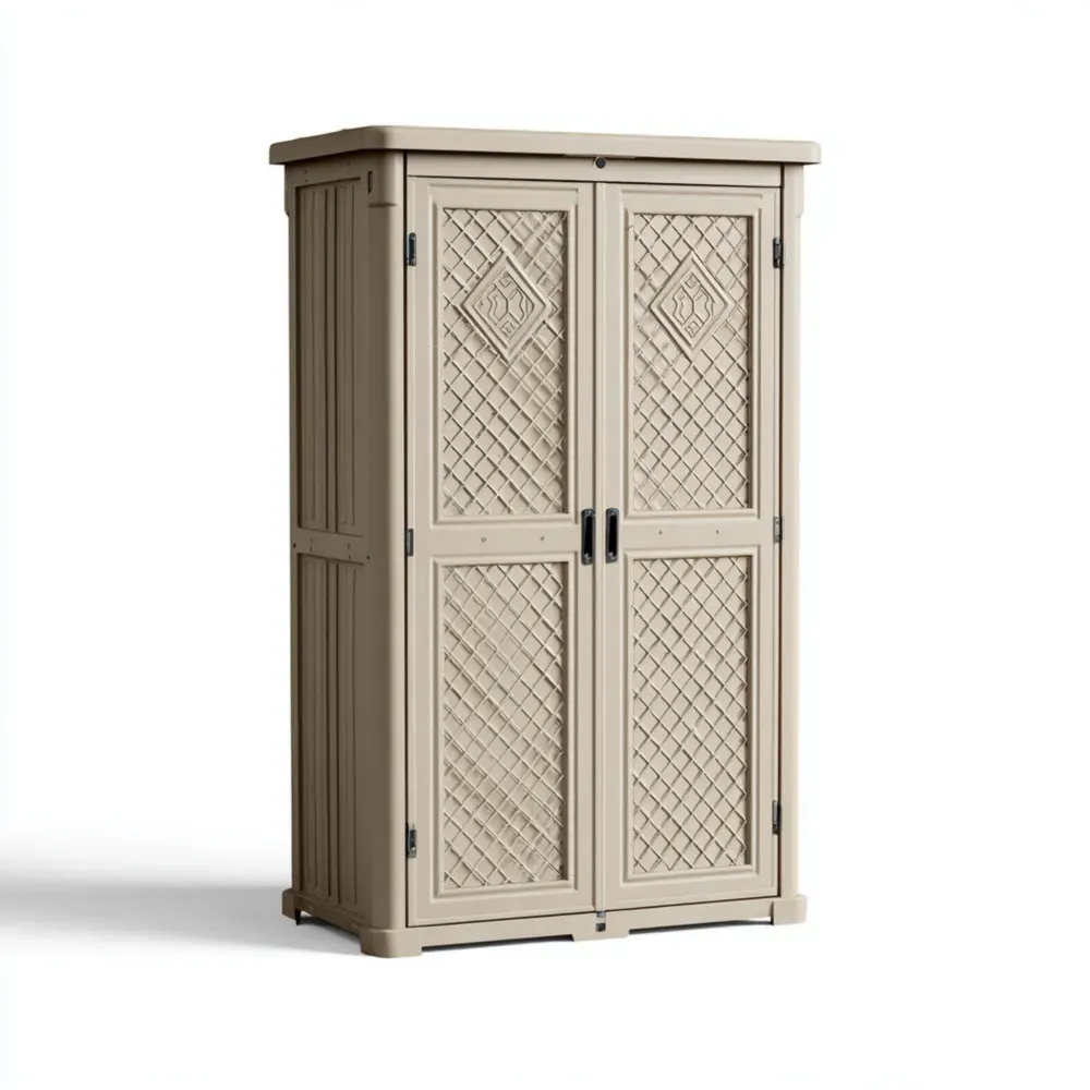 Armario de Almacenamiento Plástico 180x90x45 cm - Beige - Diseño Clásico