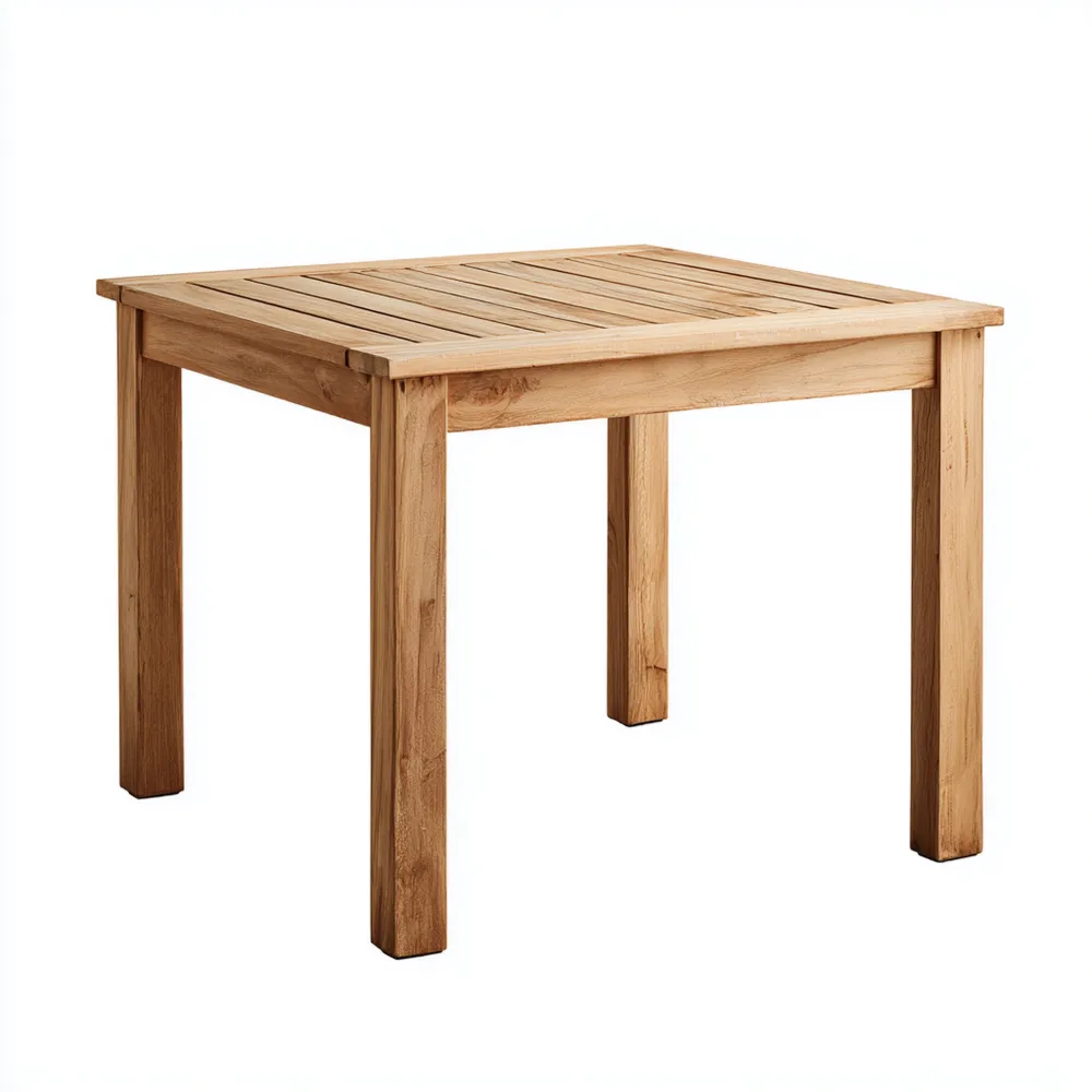 Mesa de Jardín Cuadrada de Madera 80x80x75 cm – Diseño Rústico