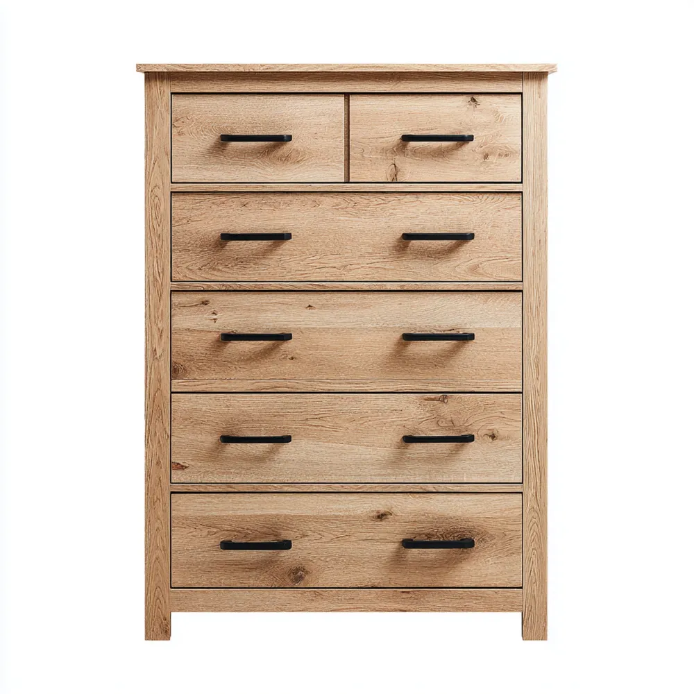 Cajonera de Madera 80x40x120 cm - Natural - Diseño Clásico