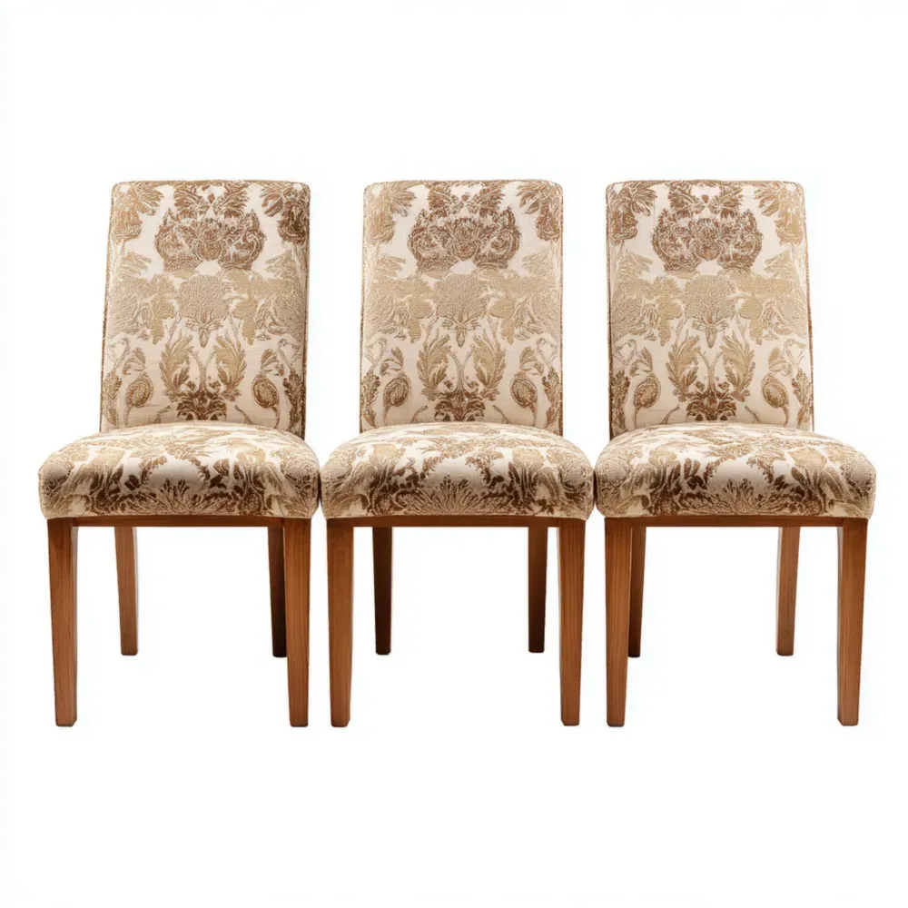 Juego de sillas tapizadas en tela 45x50x95 cm – Beige – Diseño clásico