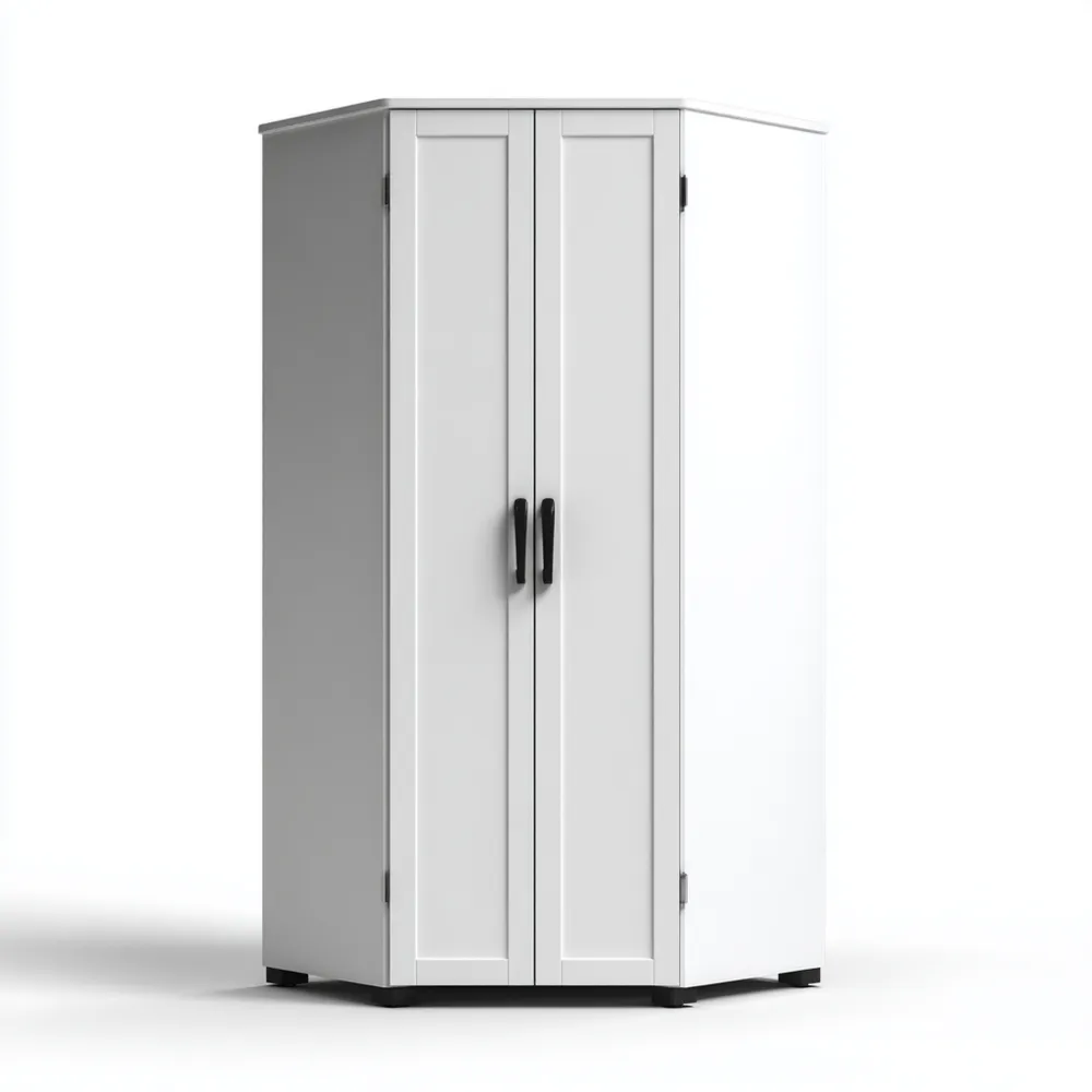 Armario de Esquina de Madera 180x85x50 cm - Blanco - Diseño Moderno