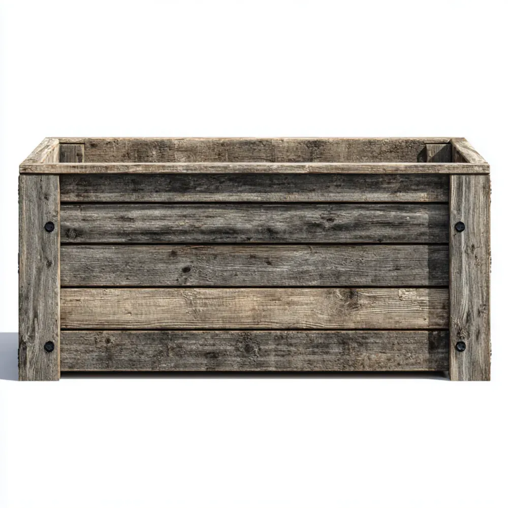 Caja de Almacenamiento de Madera Rústica 120x60x50 cm - Marrón - Estilo Vintage