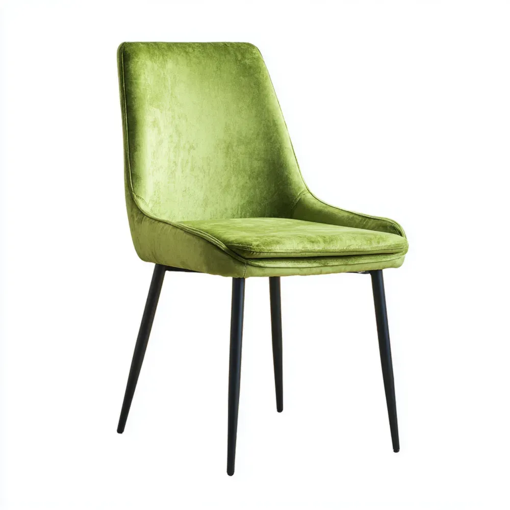 Silla de comedor Tapizada Terciopelo 45x55x85 cm - Verde Oliva - Diseño Moderno