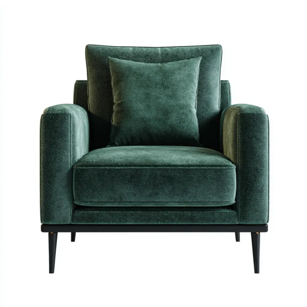 Sillón de Terciopelo 85x90x80 cm – Verde – Diseño Contemporáneo-Cournhaus