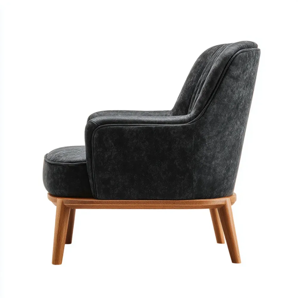 Sillón de Tela 75x80x90 cm - Gris Oscuro - Diseño Contemporáneo-Cournhaus