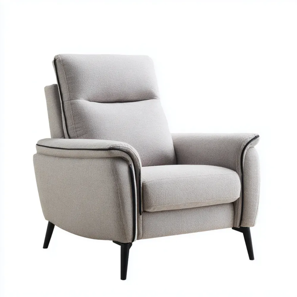 Sillón tapizado tela Gris Claro 85x95x100 cm – Diseño moderno-Cournhaus