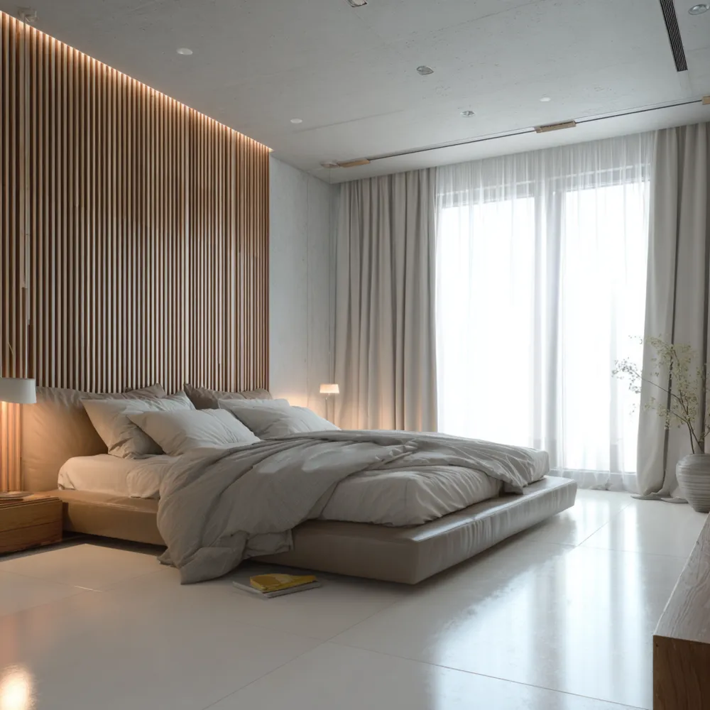 Cama Doble Tapizada en Cuero Sintético 200x200x30 cm - Beige - Diseño Moderno-Cournhaus