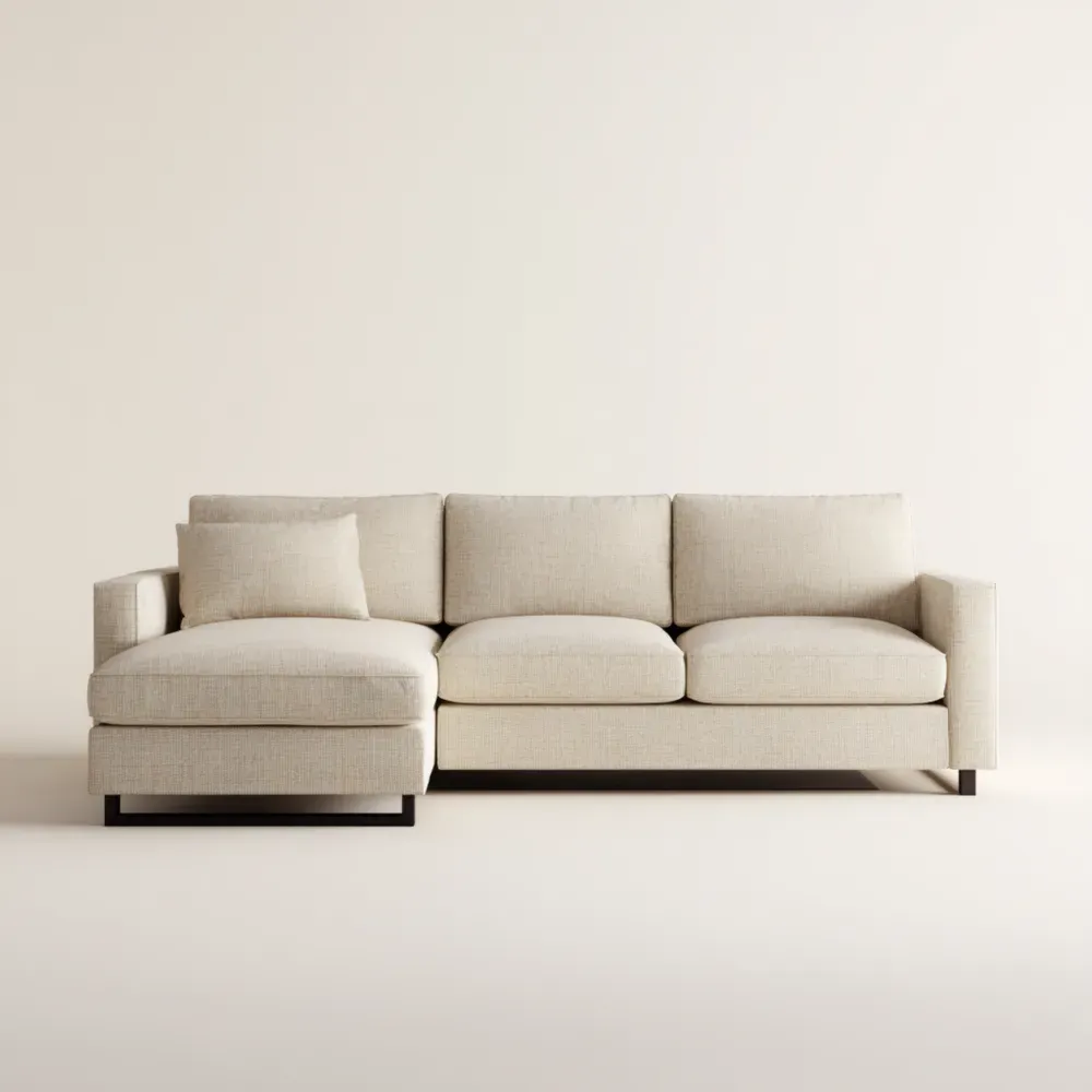 Sofá seccional tapizado Beige 250x90x85 cm – Diseño moderno-Wynnahome