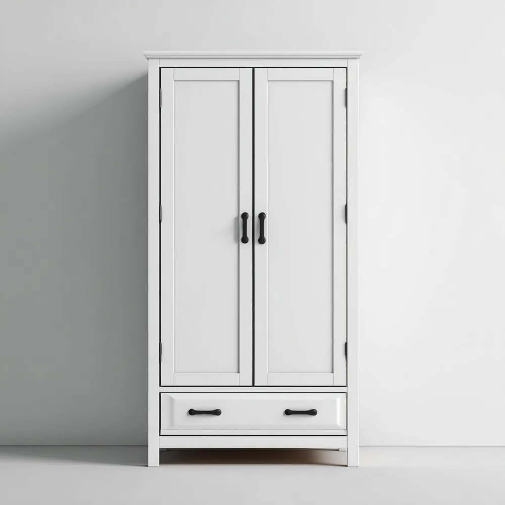 Armario de almacenamiento de madera 200x90x50 cm - Blanco - Diseño clásico-Wynnahome