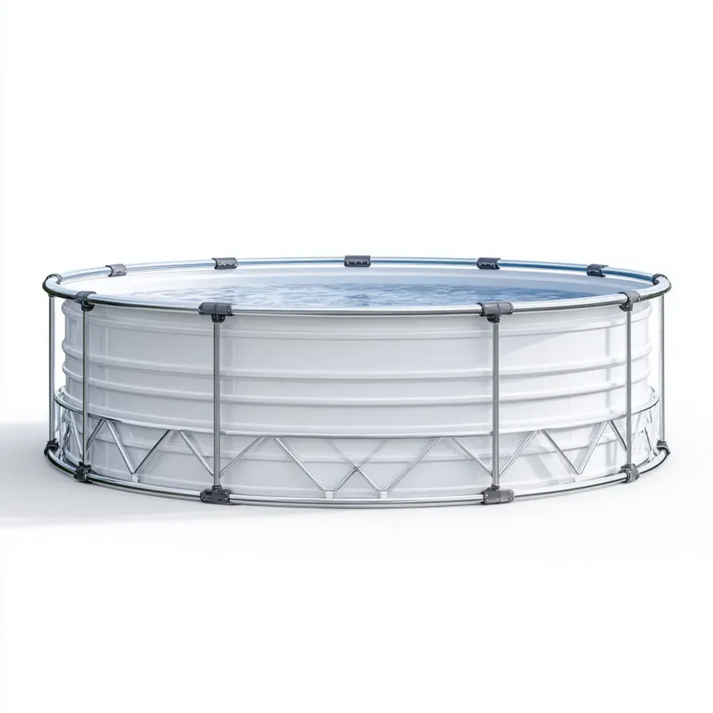 Piscina desmontable redonda de acero 300x300x100 cm - Blanco - Robusta-Wynnahome