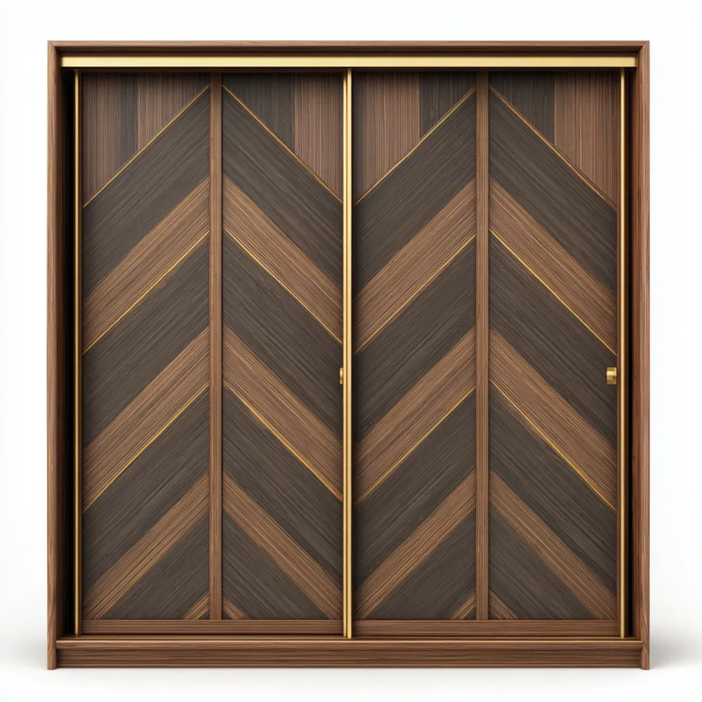 Armario de Puertas Correderas Madera 220x60x200 cm – Marrón – Diseño Moderno-Wynnahome