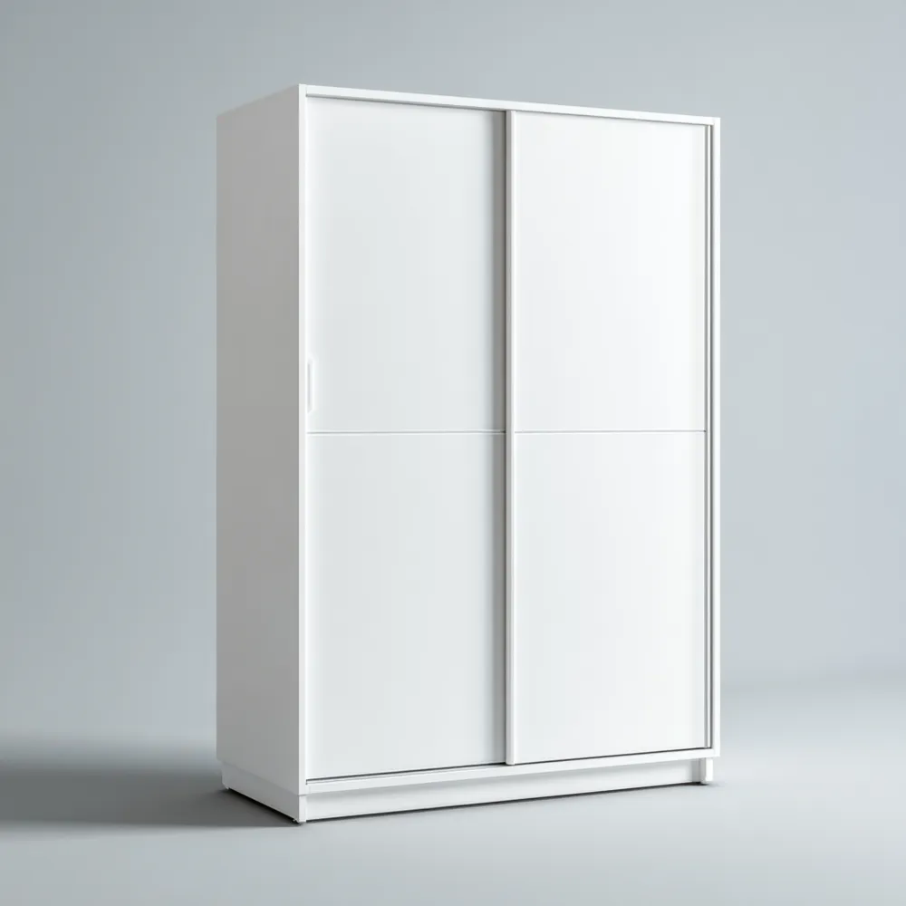 Armario con puertas correderas 120x200x60 cm – Blanco – Diseño moderno-Wynnahome