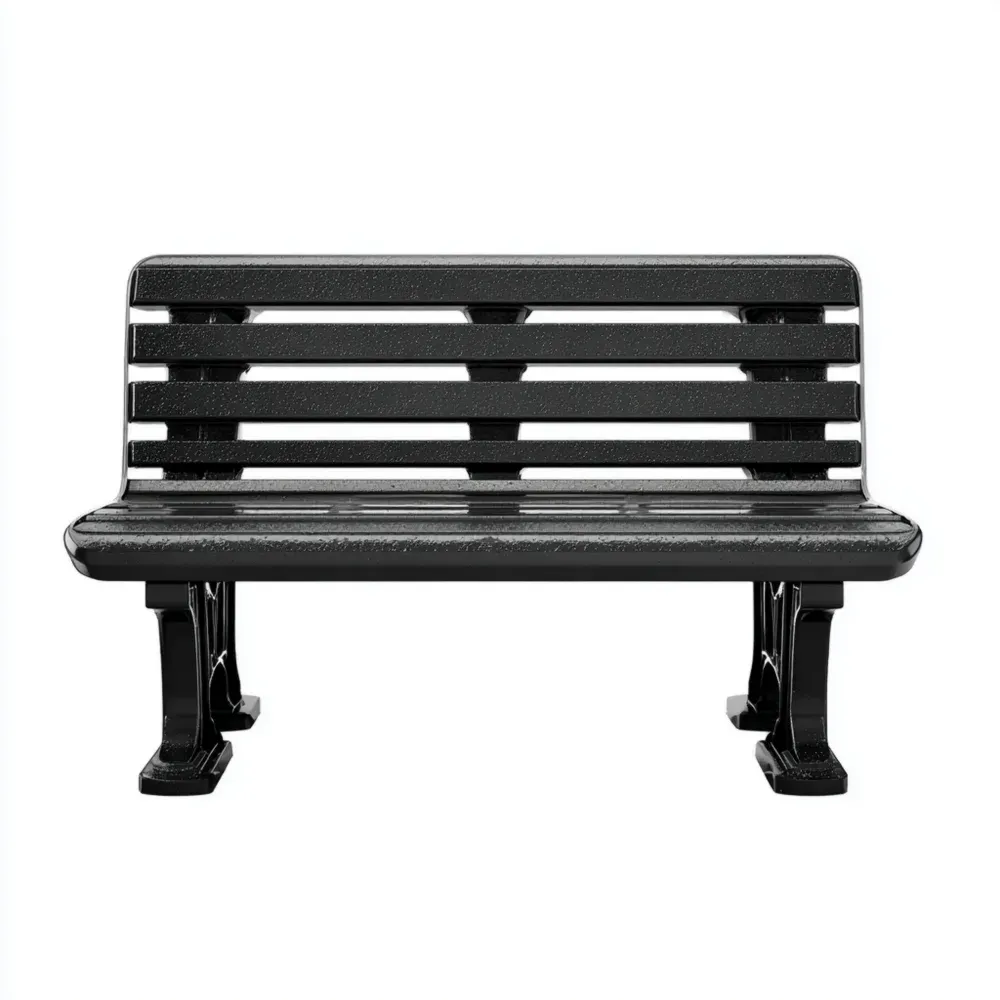 Banco de jardín de metal 125x60x80 cm - Negro - Estilo clásico-Wynnahome