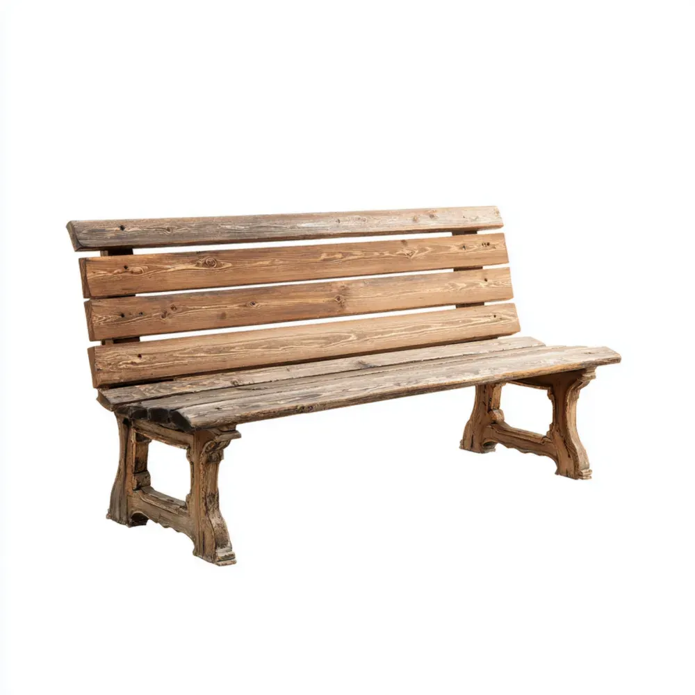 Banco de Jardín de Madera Maciza 150x45x80 cm - Estilo Rústico-Wynnahome
