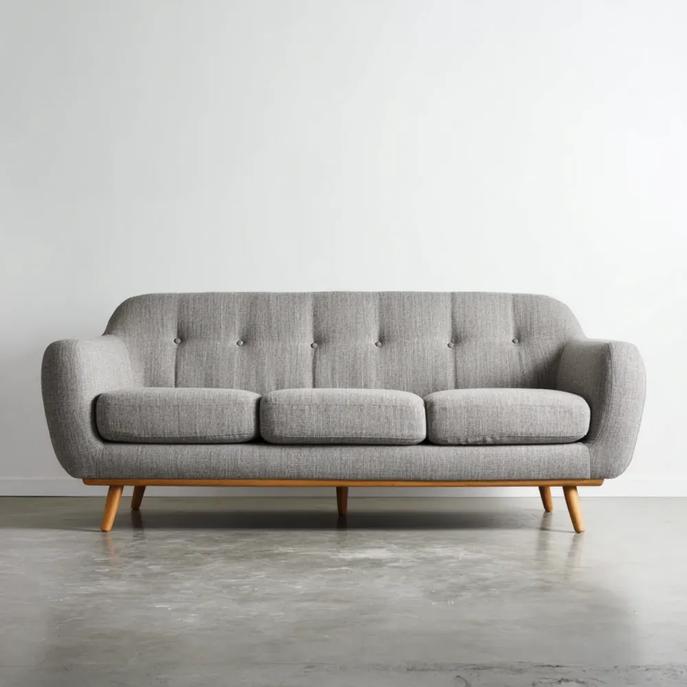 Sofá de Tela 210x85x75 cm – Gris Claro – Diseño Moderno-Wynnahome