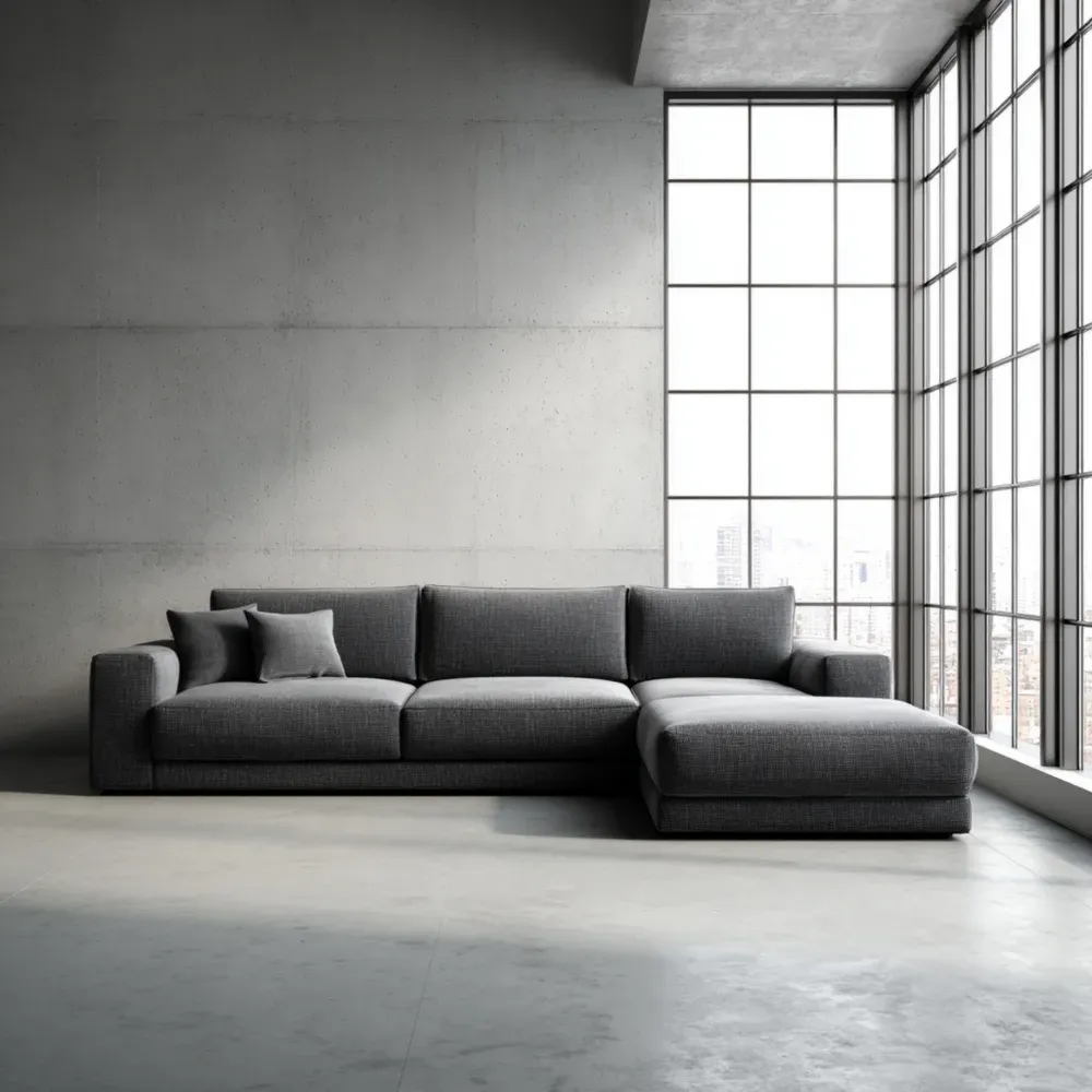 Sofá Seccional 275x150x80 cm – Gris Oscuro – Diseño Moderno-Wynnahome