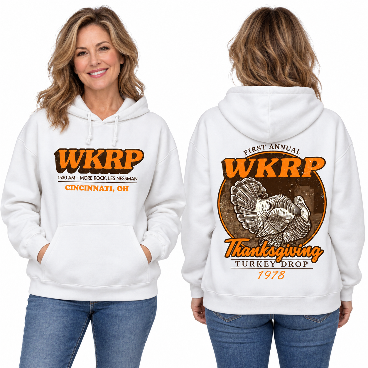 First Annual Wkpp Turkey Drop TwoSides Hoodie,Thanksgiving Wkpp Vintage Hoodie,Graphic Streetwear Hoodie