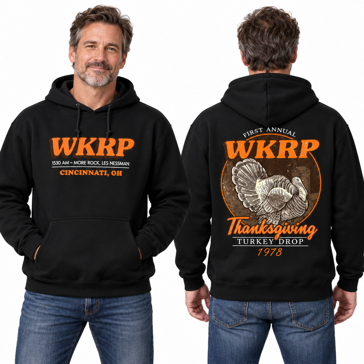First Annual Wkpp Turkey Drop TwoSides Hoodie,Thanksgiving Wkpp Vintage Hoodie,Graphic Streetwear Hoodie