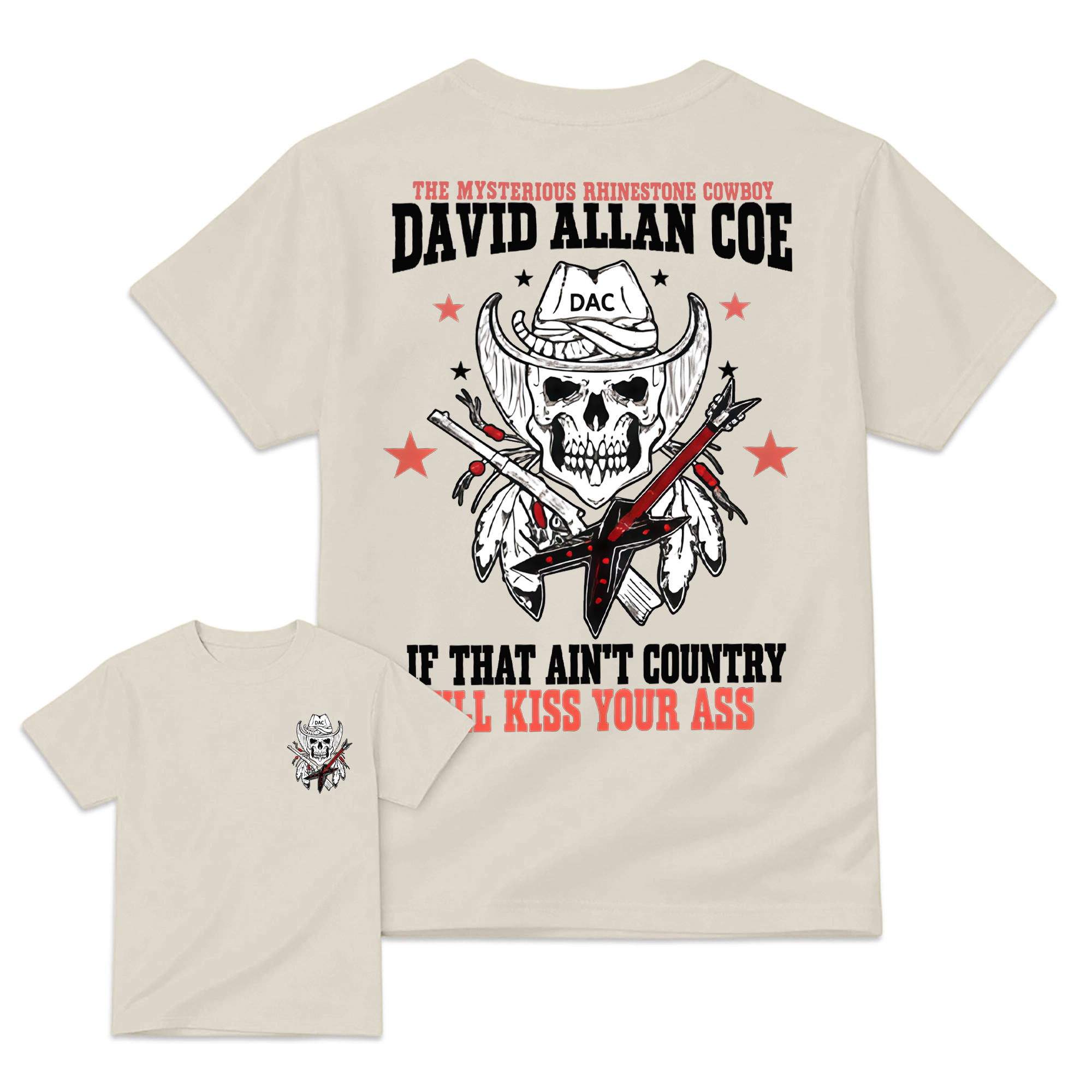 David Allan Coe Skull & Cowboy Guitar Graphic Tee – Outlaw Country Legend Limited Edition Shirt 