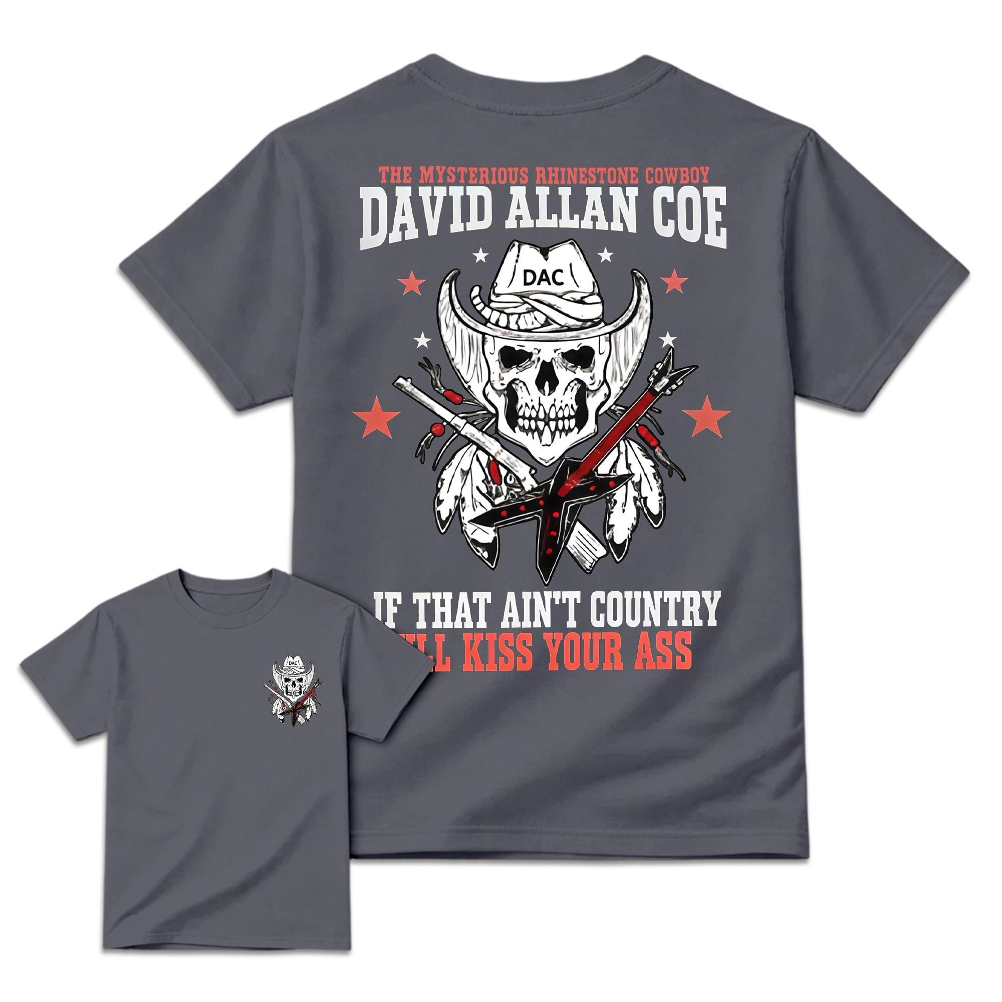 David Allan Coe Skull & Cowboy Guitar Graphic Tee – Outlaw Country Legend Limited Edition Shirt 