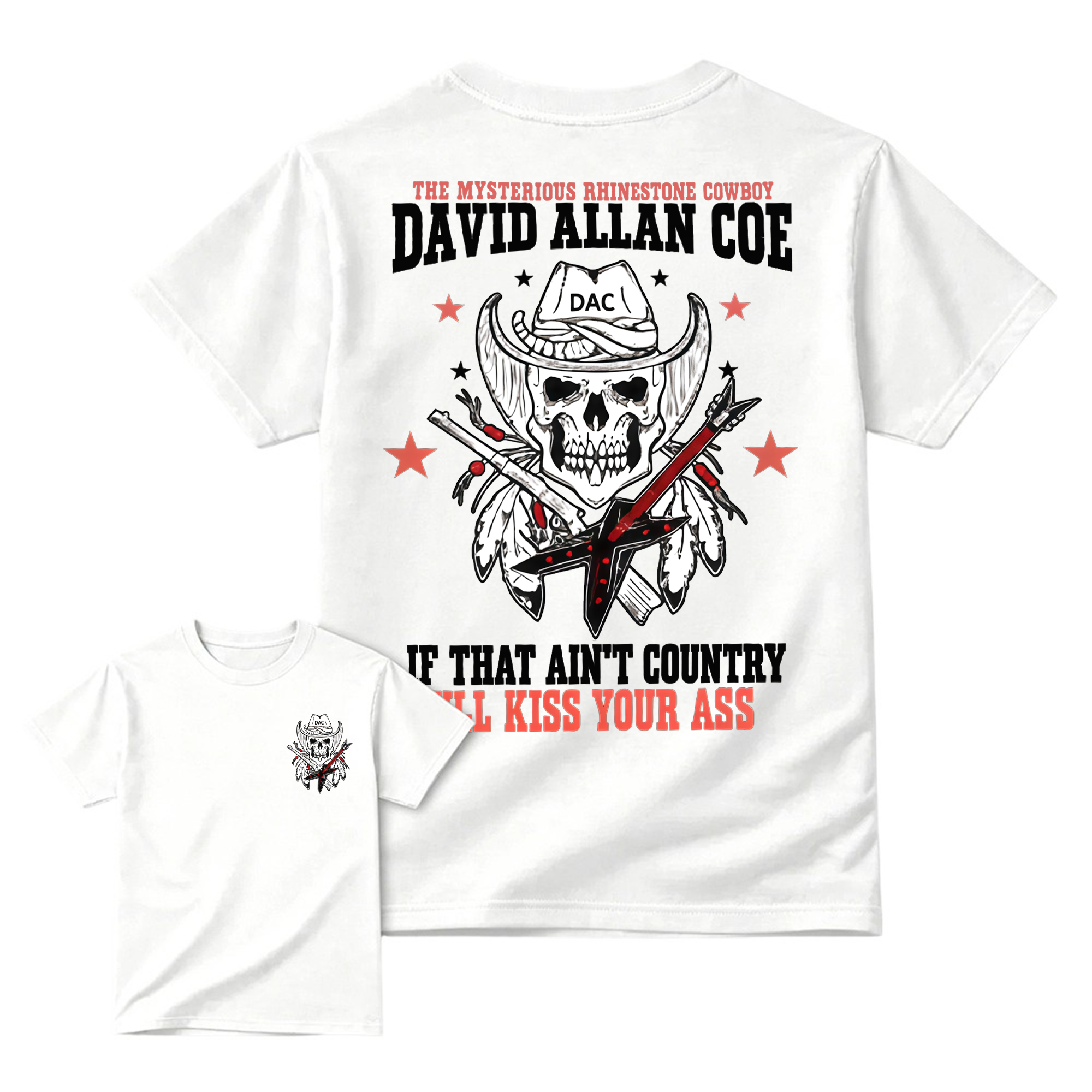 David Allan Coe Skull & Cowboy Guitar Graphic Tee – Outlaw Country Legend Limited Edition Shirt 