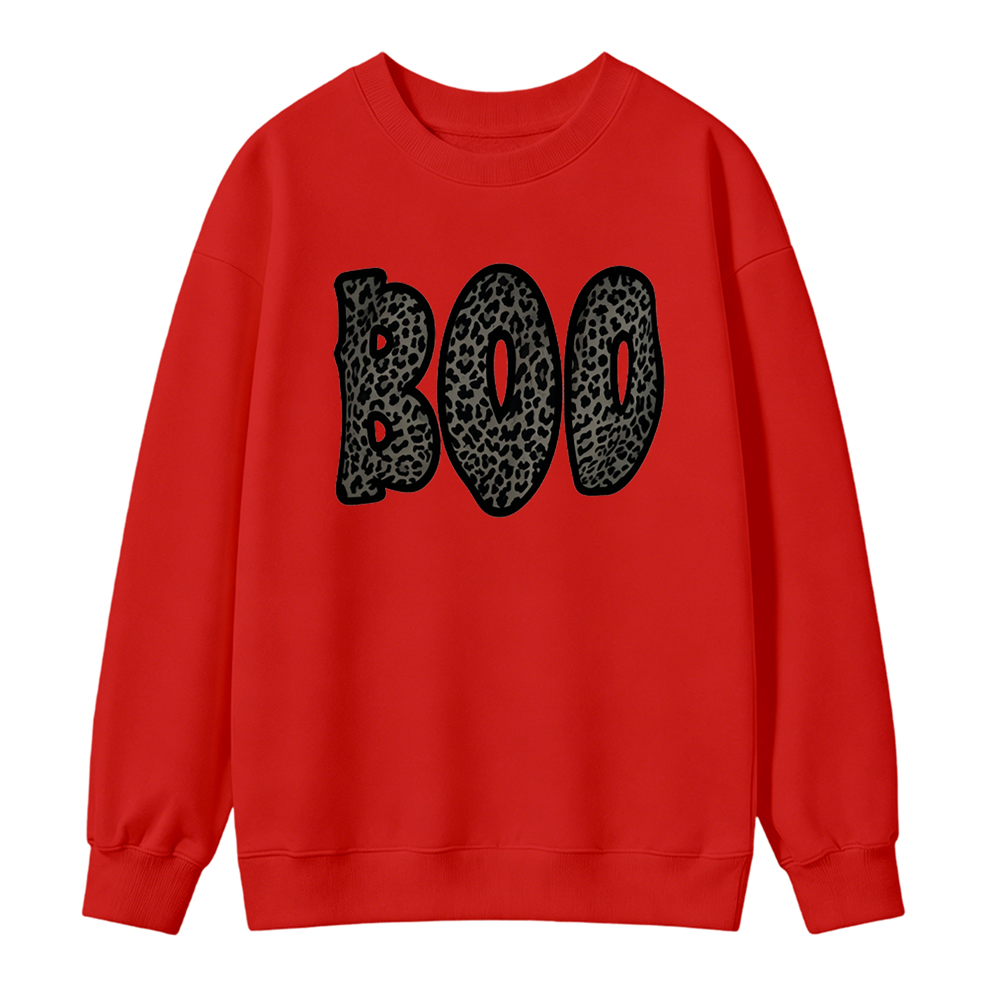 Cheetah Boo Sweatshirt – Cute Leopard Print Ghost Halloween Graphic Crewneck, Cozy Fall Sand Pullover