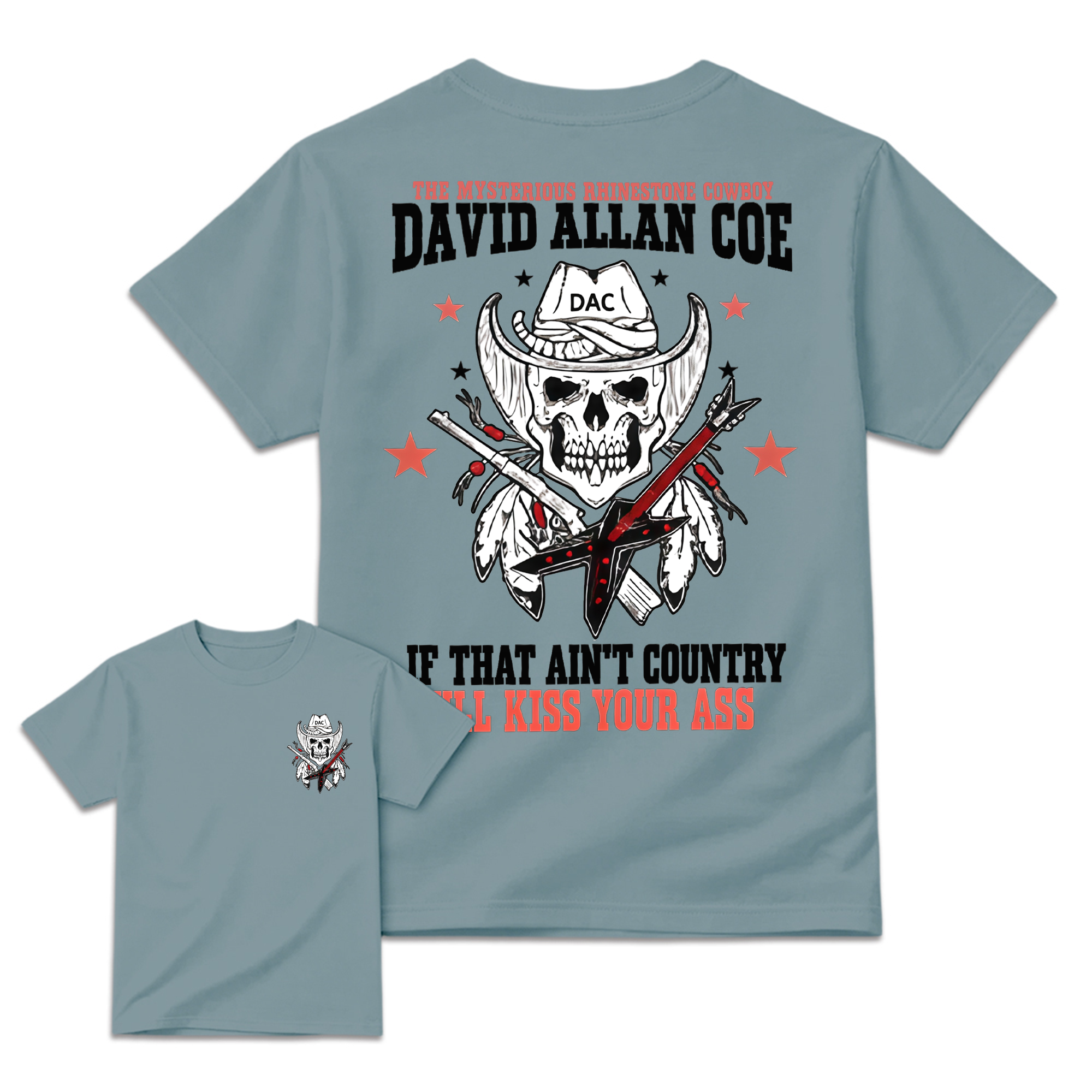 David Allan Coe Skull & Cowboy Guitar Graphic Tee – Outlaw Country Legend Limited Edition Shirt 