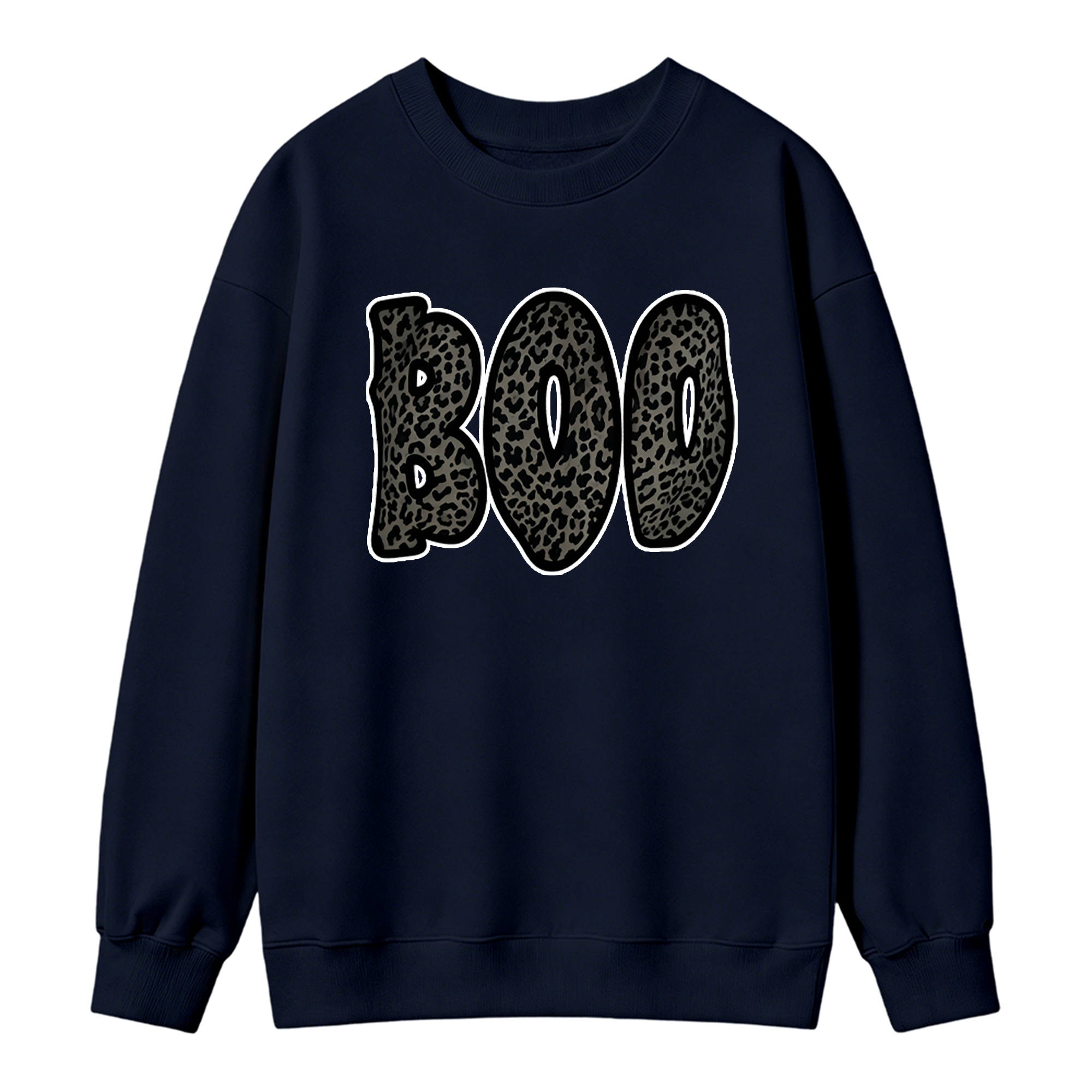 Cheetah Boo Sweatshirt – Cute Leopard Print Ghost Halloween Graphic Crewneck, Cozy Fall Sand Pullover