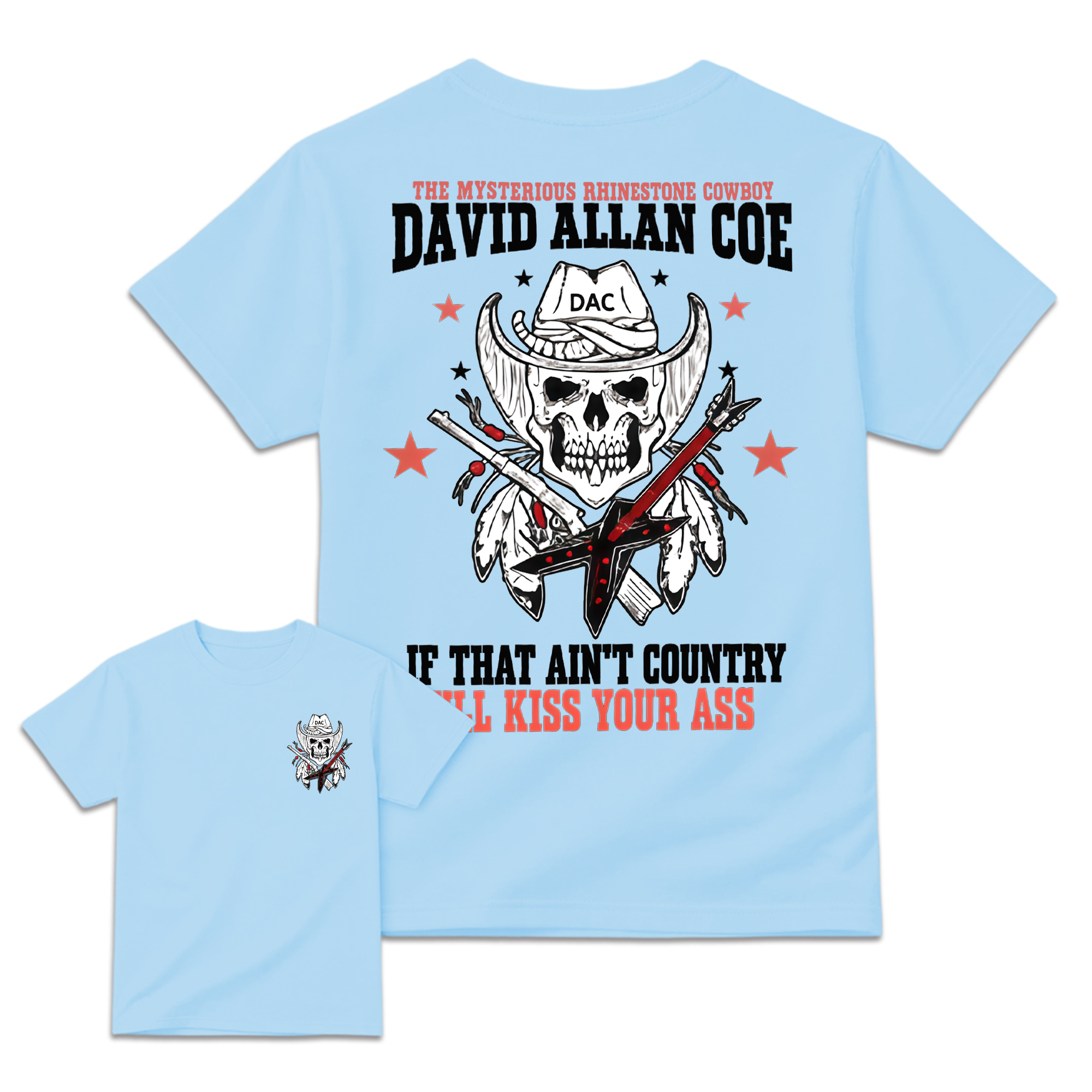 David Allan Coe Skull & Cowboy Guitar Graphic Tee – Outlaw Country Legend Limited Edition Shirt 