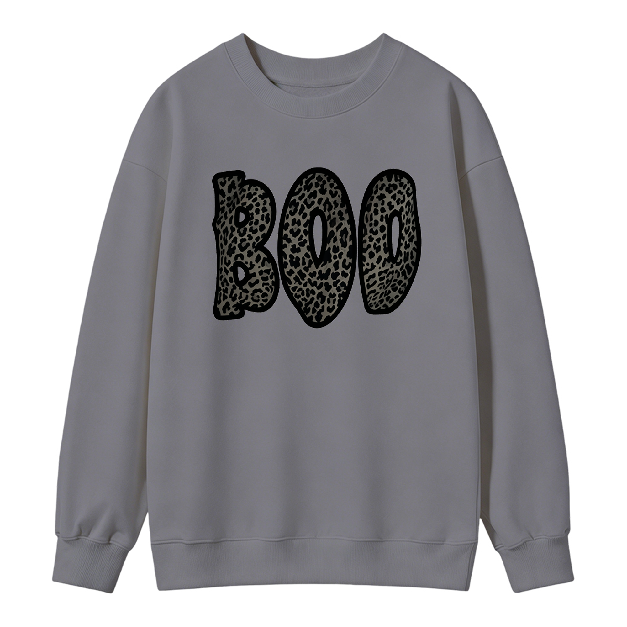 Cheetah Boo Sweatshirt – Cute Leopard Print Ghost Halloween Graphic Crewneck, Cozy Fall Sand Pullover
