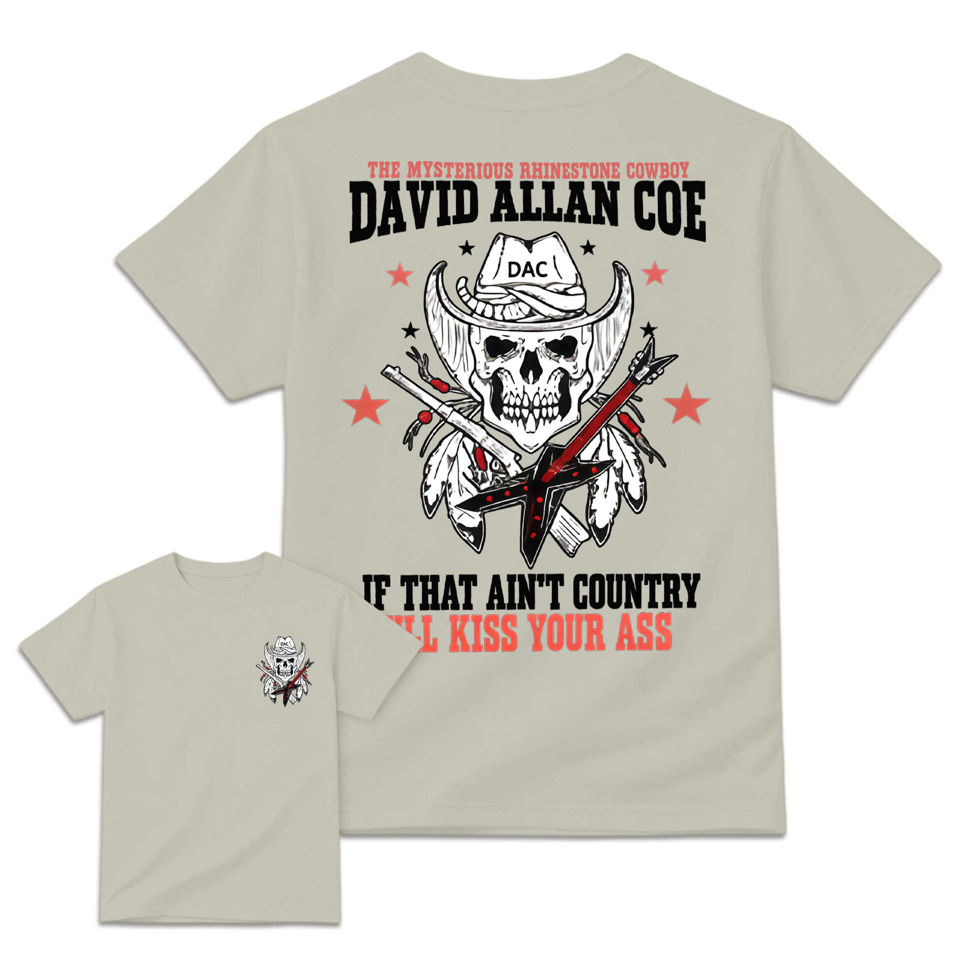 David Allan Coe Skull & Cowboy Guitar Graphic Tee – Outlaw Country Legend Limited Edition Shirt 