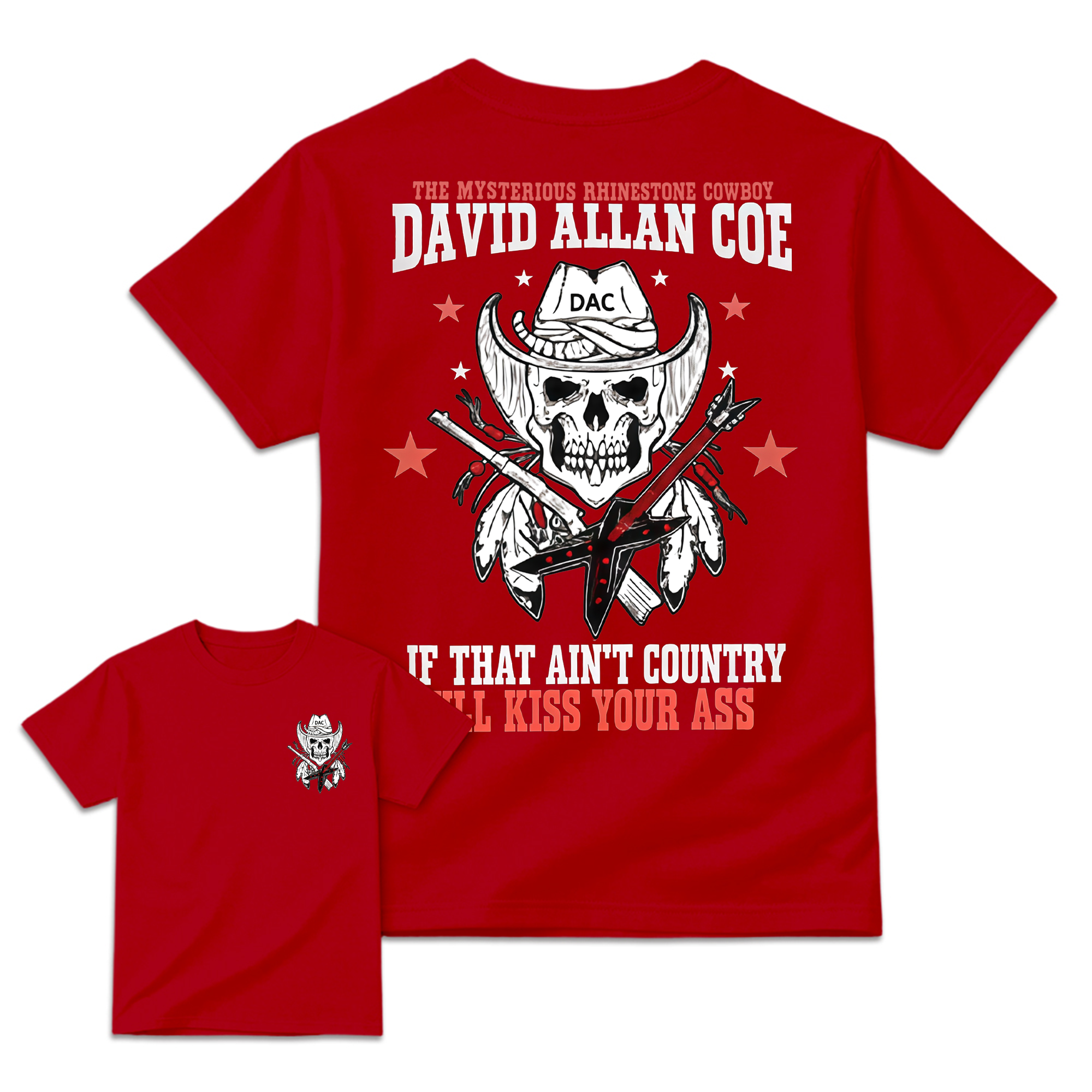 David Allan Coe Skull & Cowboy Guitar Graphic Tee – Outlaw Country Legend Limited Edition Shirt 