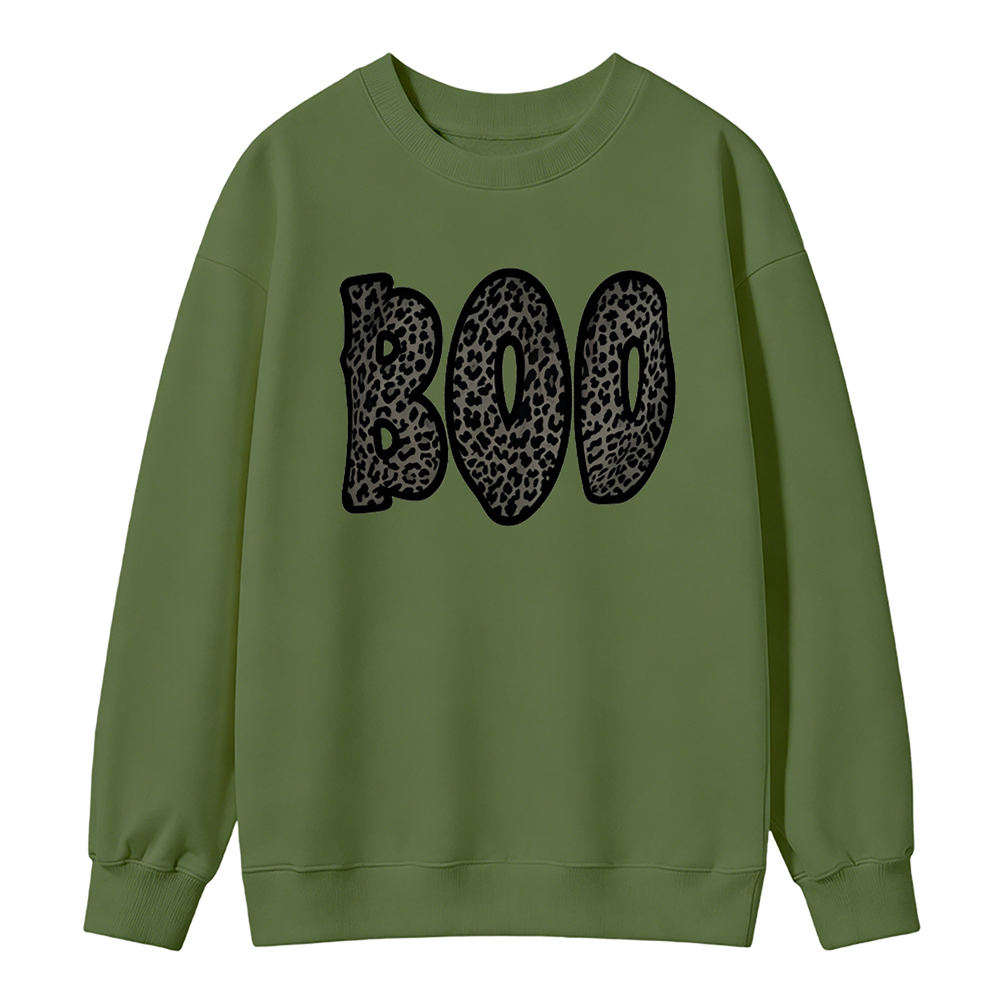 Cheetah Boo Sweatshirt – Cute Leopard Print Ghost Halloween Graphic Crewneck, Cozy Fall Sand Pullover
