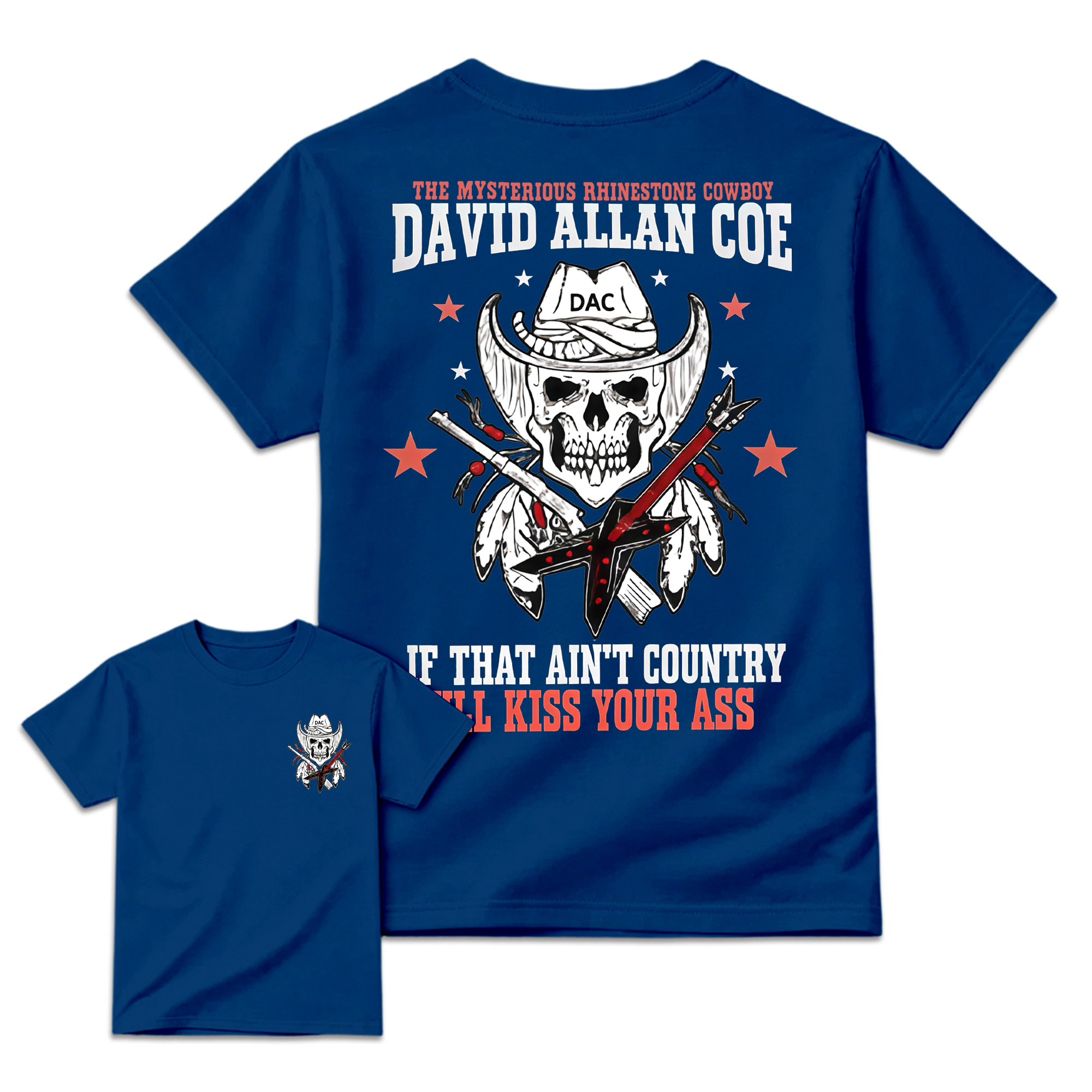 David Allan Coe Skull & Cowboy Guitar Graphic Tee – Outlaw Country Legend Limited Edition Shirt 