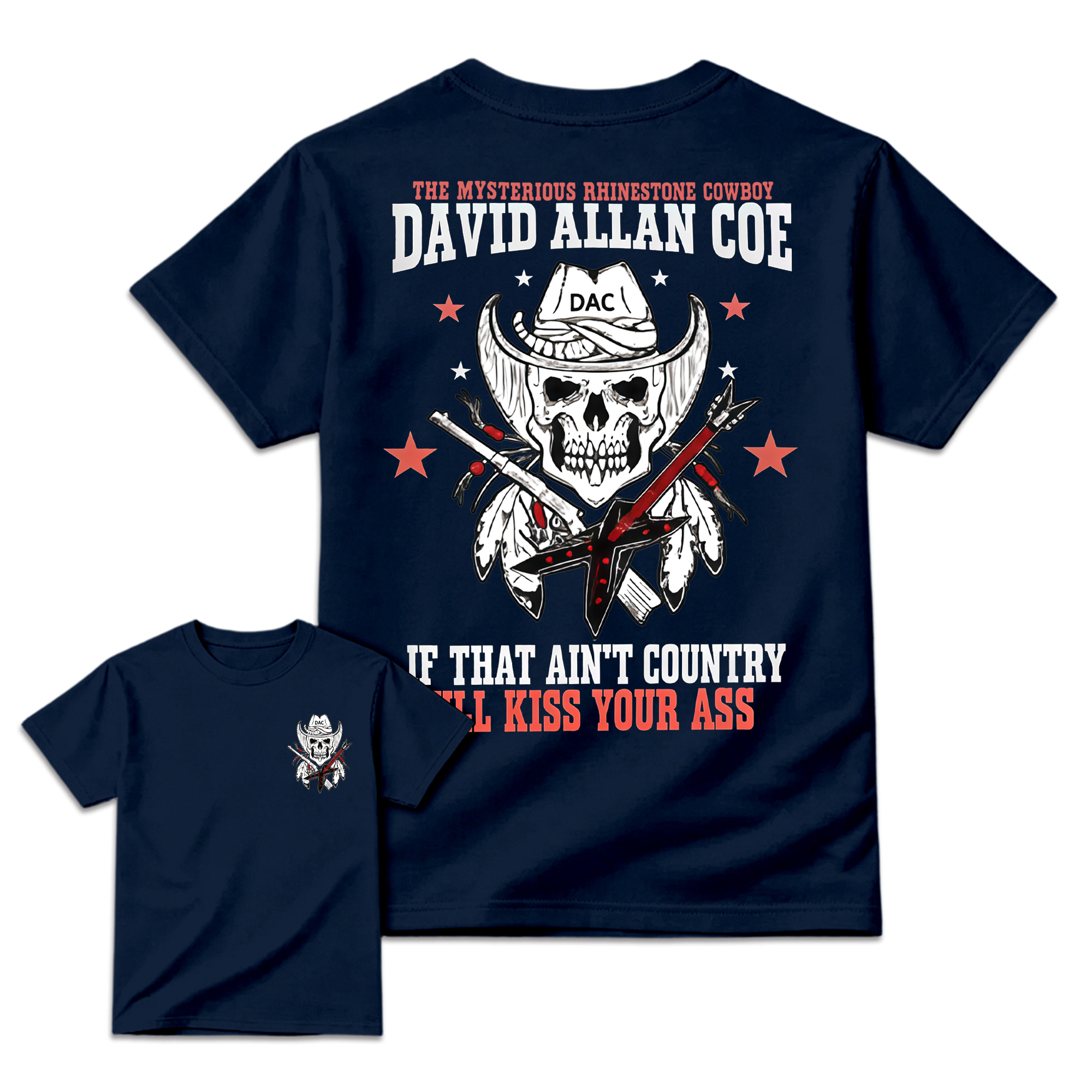 David Allan Coe Skull & Cowboy Guitar Graphic Tee – Outlaw Country Legend Limited Edition Shirt 