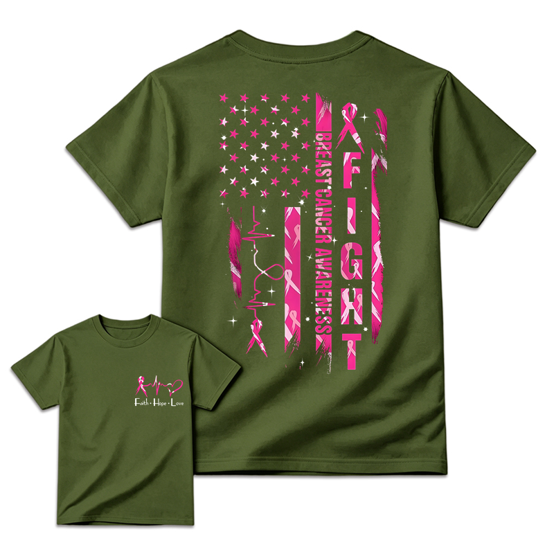 Women's Breast Cancer Awareness Graphic T-Shirt with Pink Ribbon & "Empowerment" Design