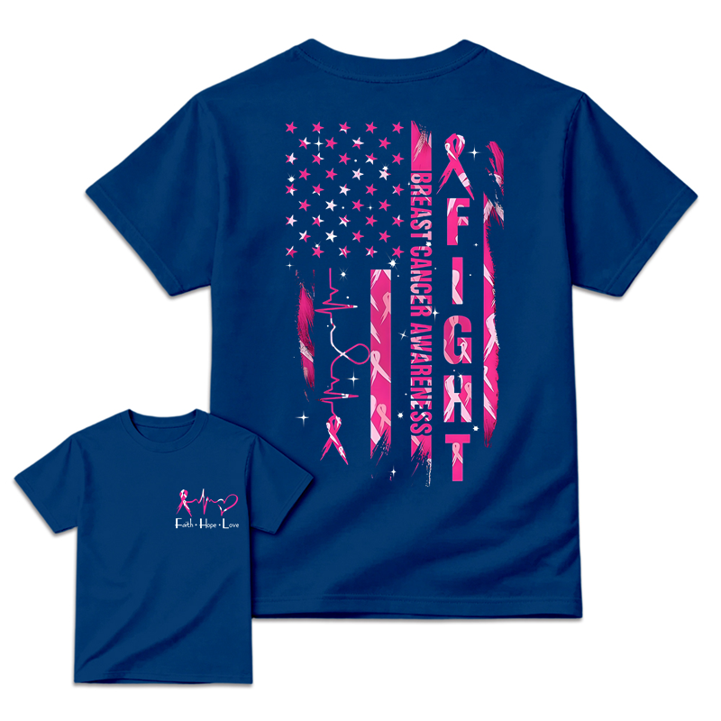 Women's Breast Cancer Awareness Graphic T-Shirt with Pink Ribbon & "Empowerment" Design