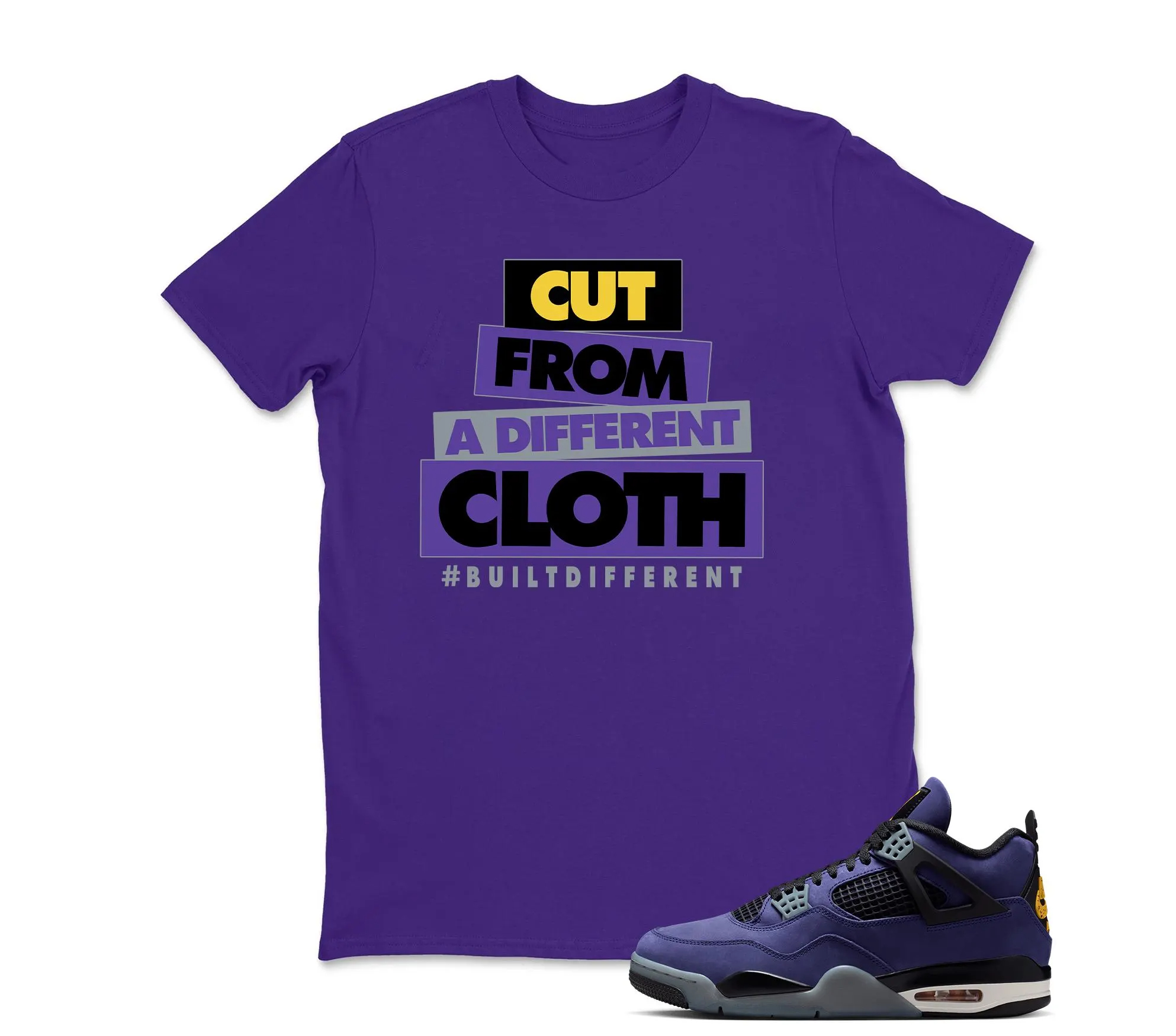 CLOTH Sneaker Shirt Black to Match Jordan 4 Imperial Purple