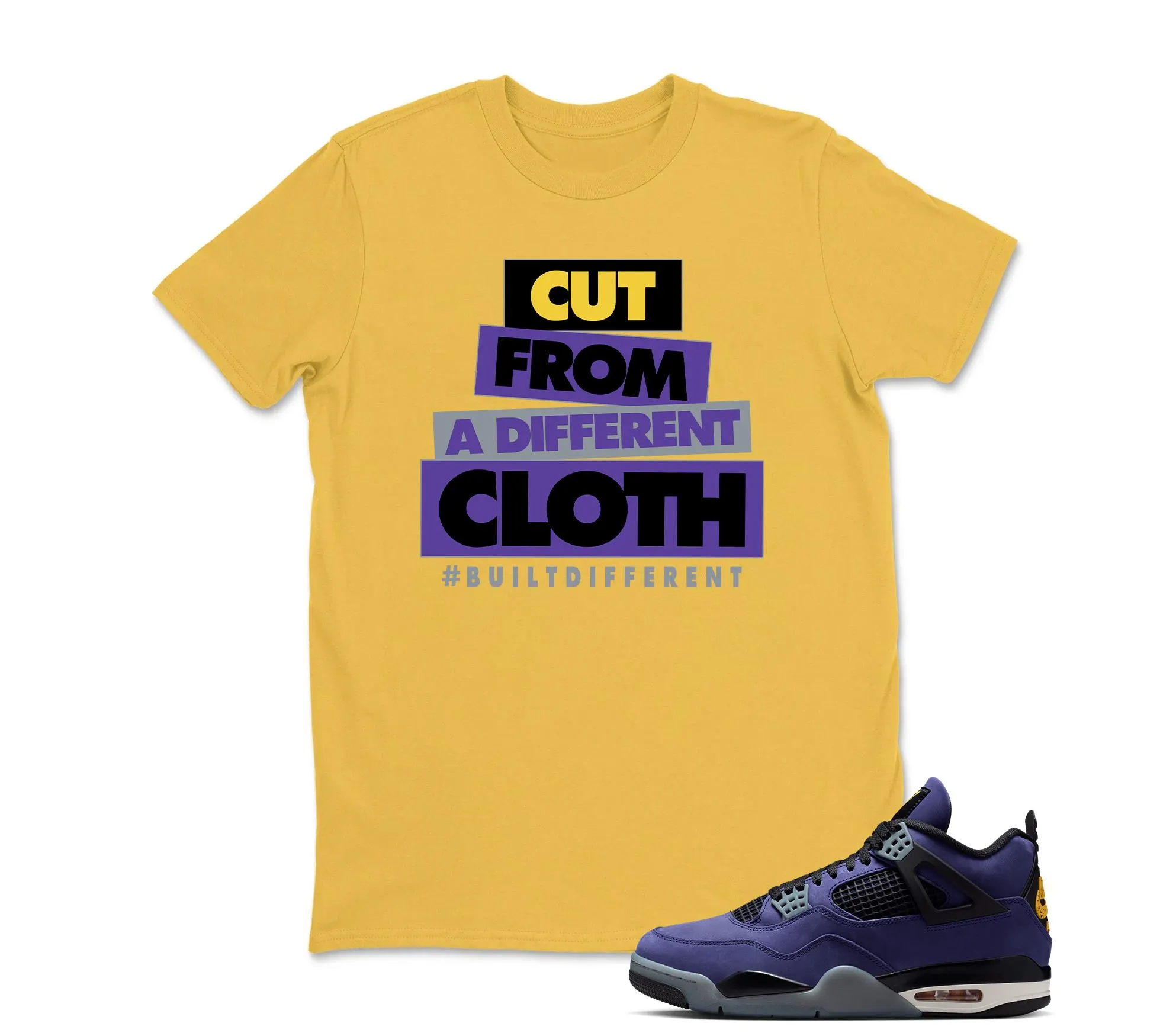CLOTH Sneaker Shirt Black to Match Jordan 4 Imperial Purple