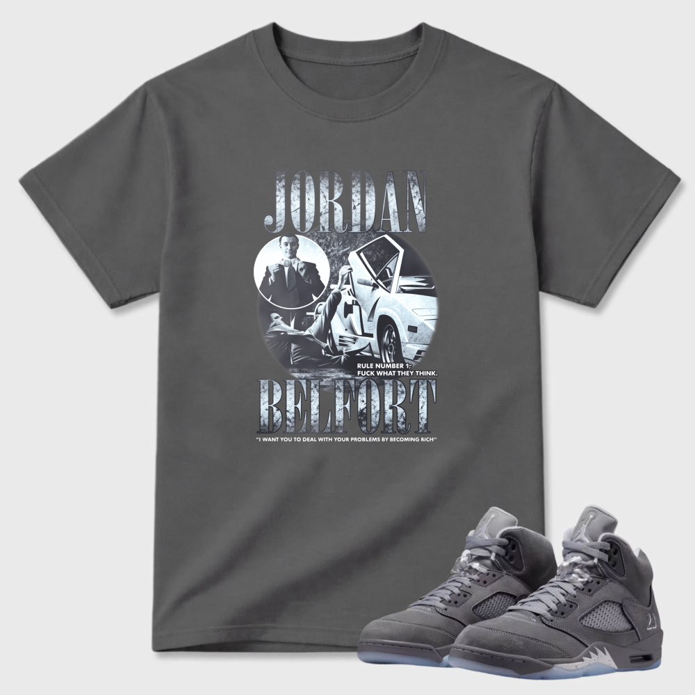 Jordan Brettport Movie Poster Design Sneaker T Shirt Matching Air Jordan 5 Wolf Grey