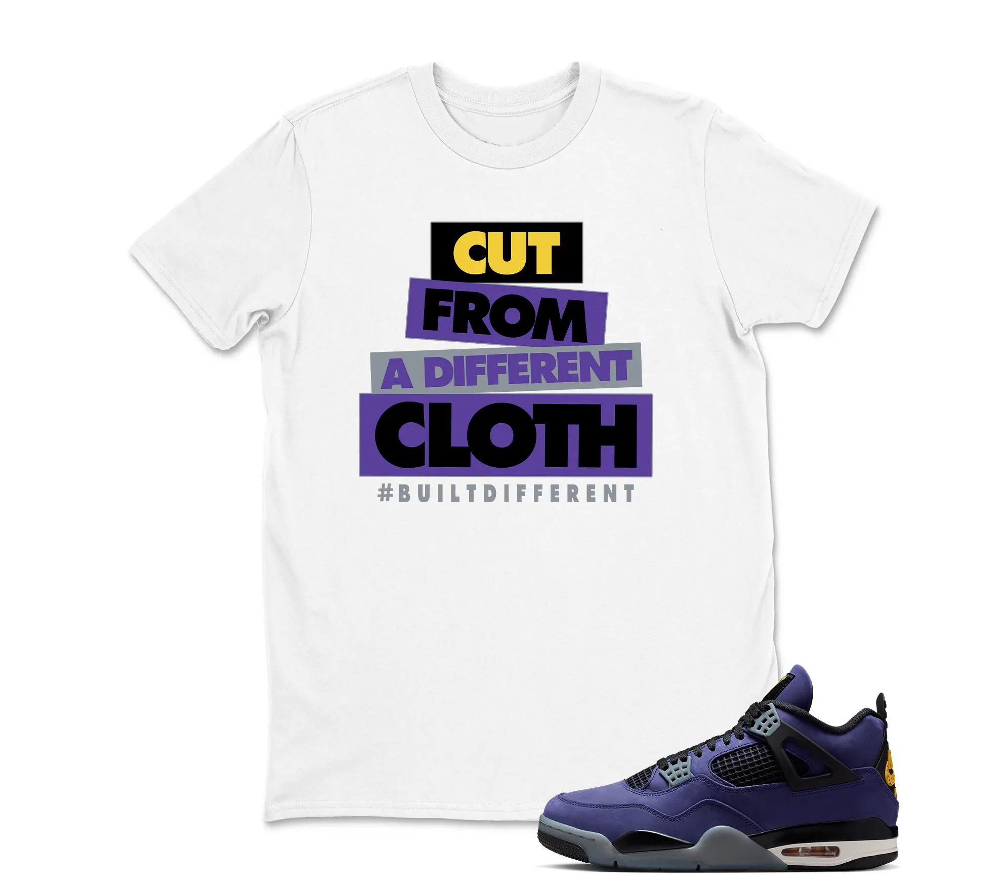 CLOTH Sneaker Shirt Black to Match Jordan 4 Imperial Purple
