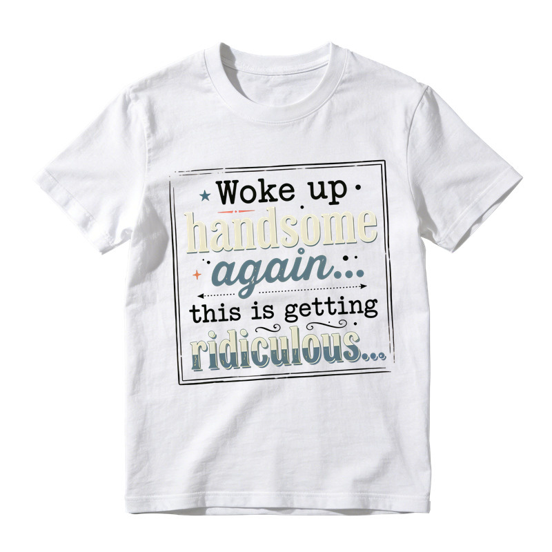 Woke Up Handsome Again This Is Getting Ridiculous Vintage Frame With Stars Graphic Tee
