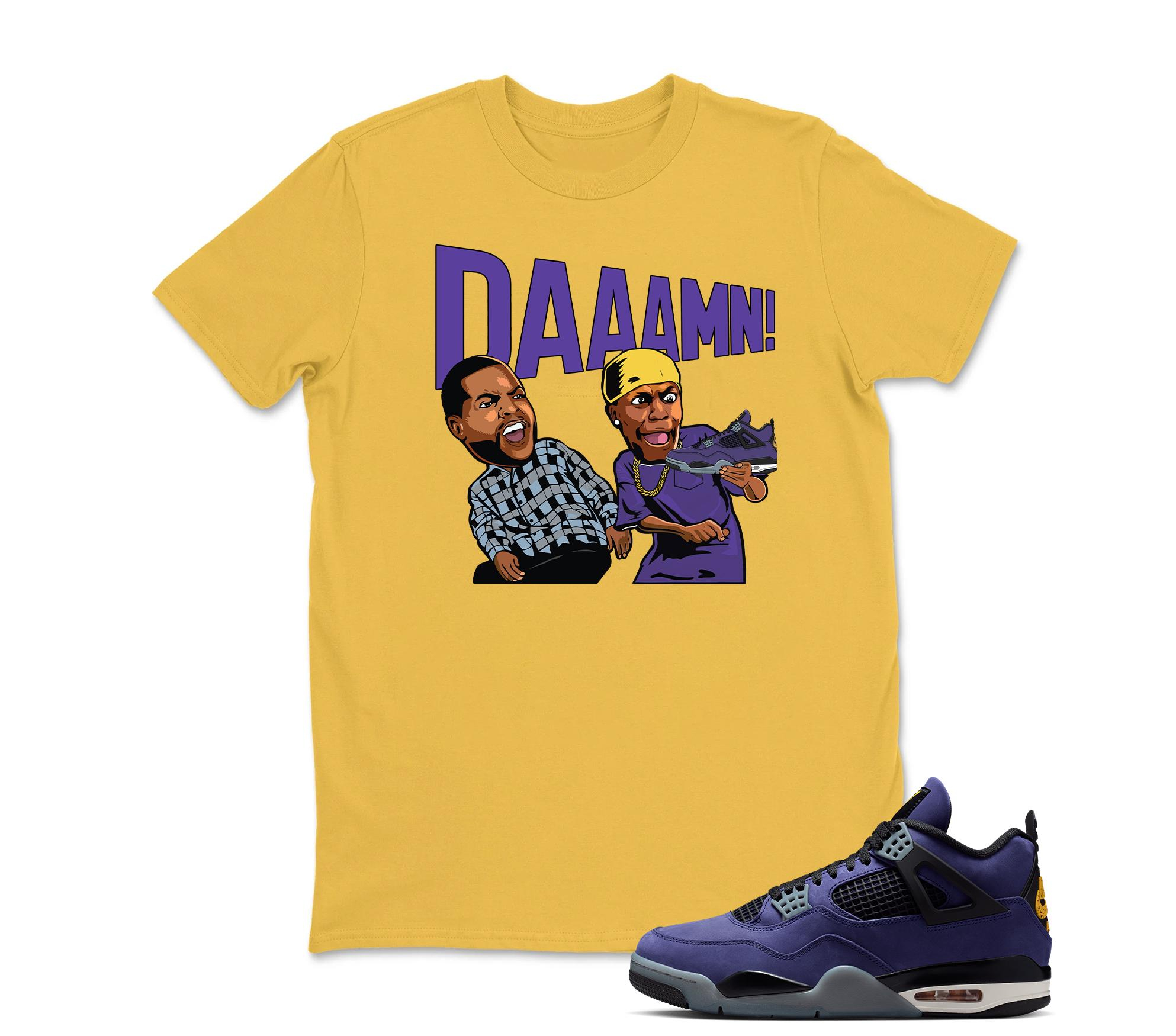 Damn Meme Friday Sneaker Shirt Black to Match Jordan 4 Imperial Purple